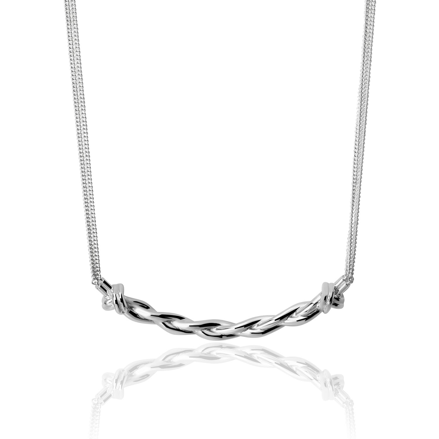 Tane México 1942 Women's Braided Necklace - Silver In Metallic