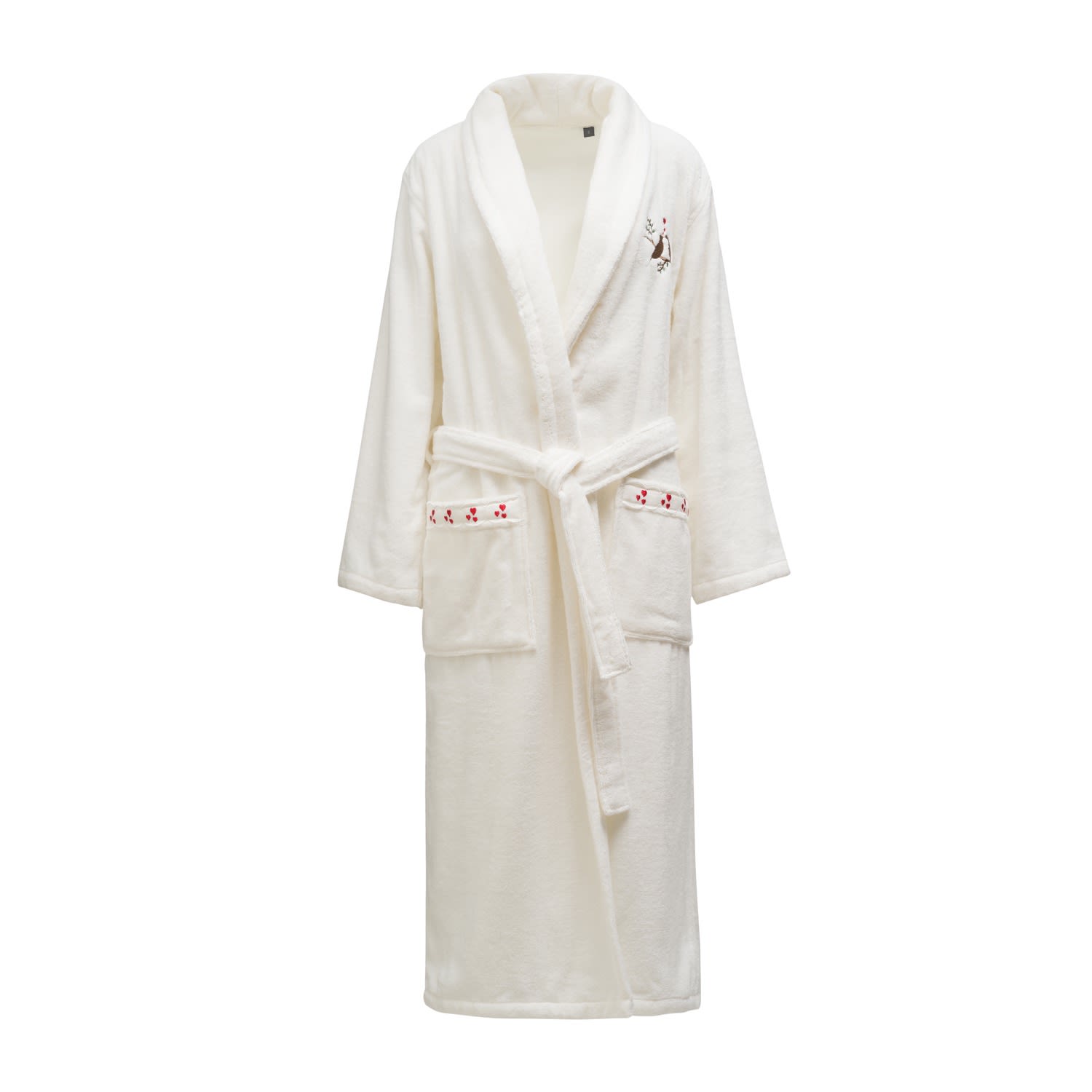 Lovebirds Embroidery Cotton Bathrobe Small Km Home Collection