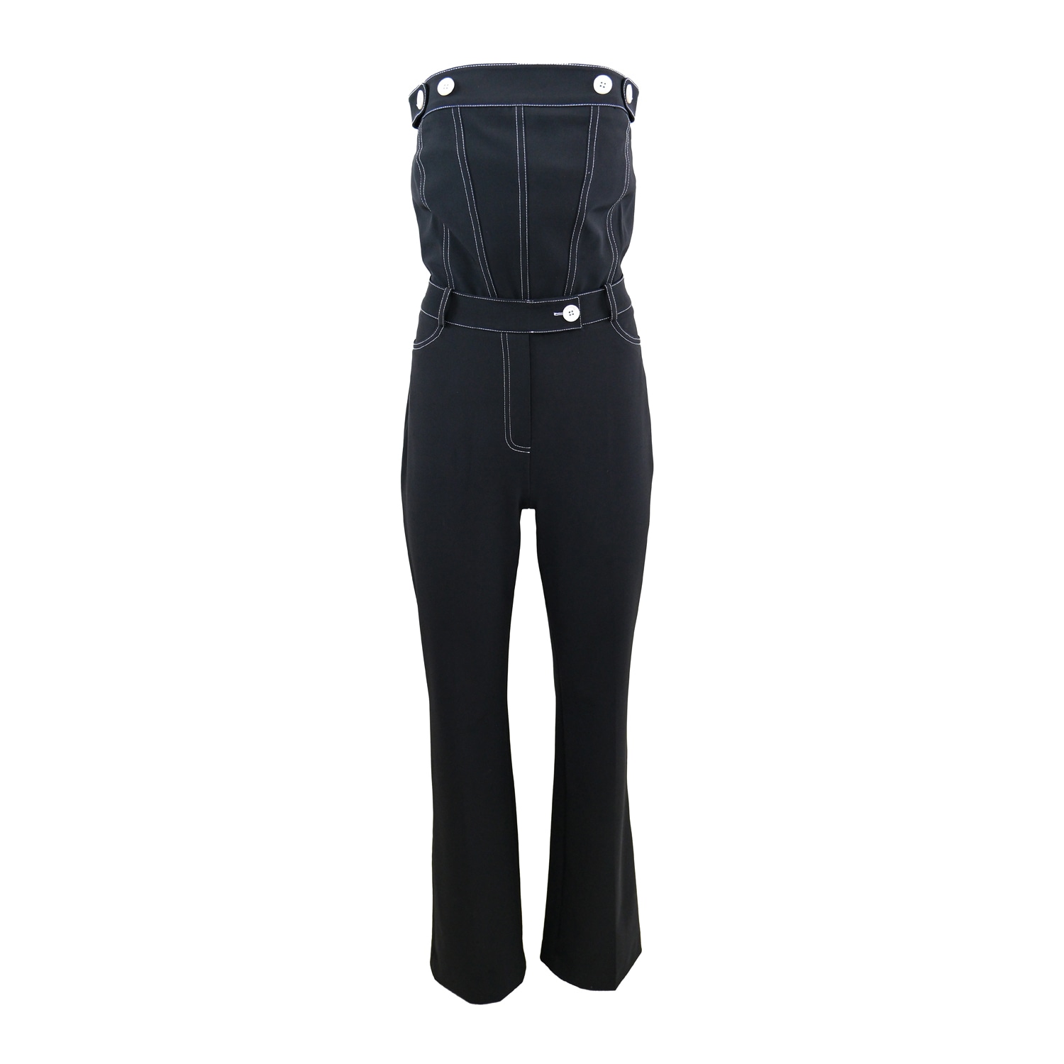 Theo The Label Aphrodite Techno Strapless Jumpsuit In Black