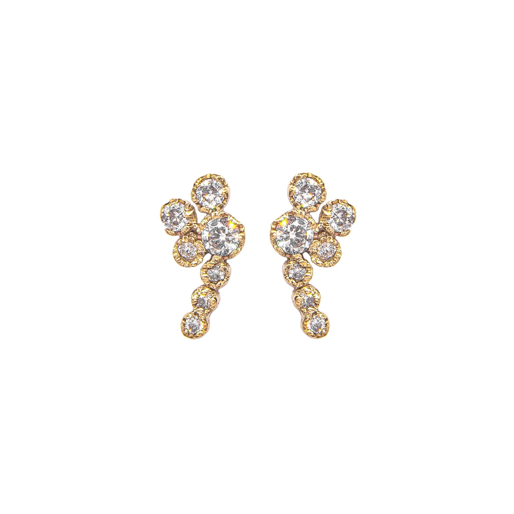 Women’s Gold Aurora Diamond Stud Earrings Lily Flo Jewellery