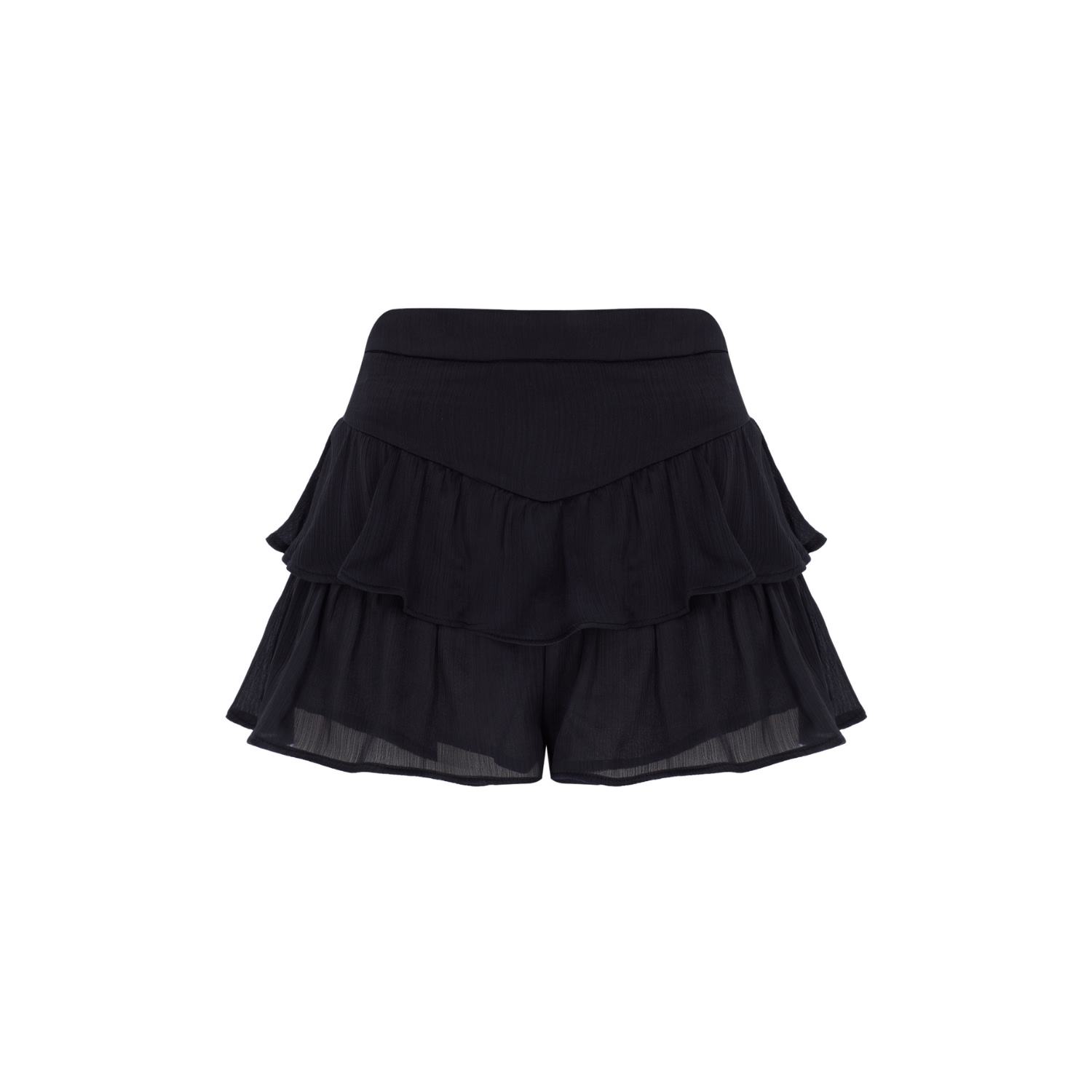 Alive New York City Women's Black Romantic Ruffle Mini Short Skirt