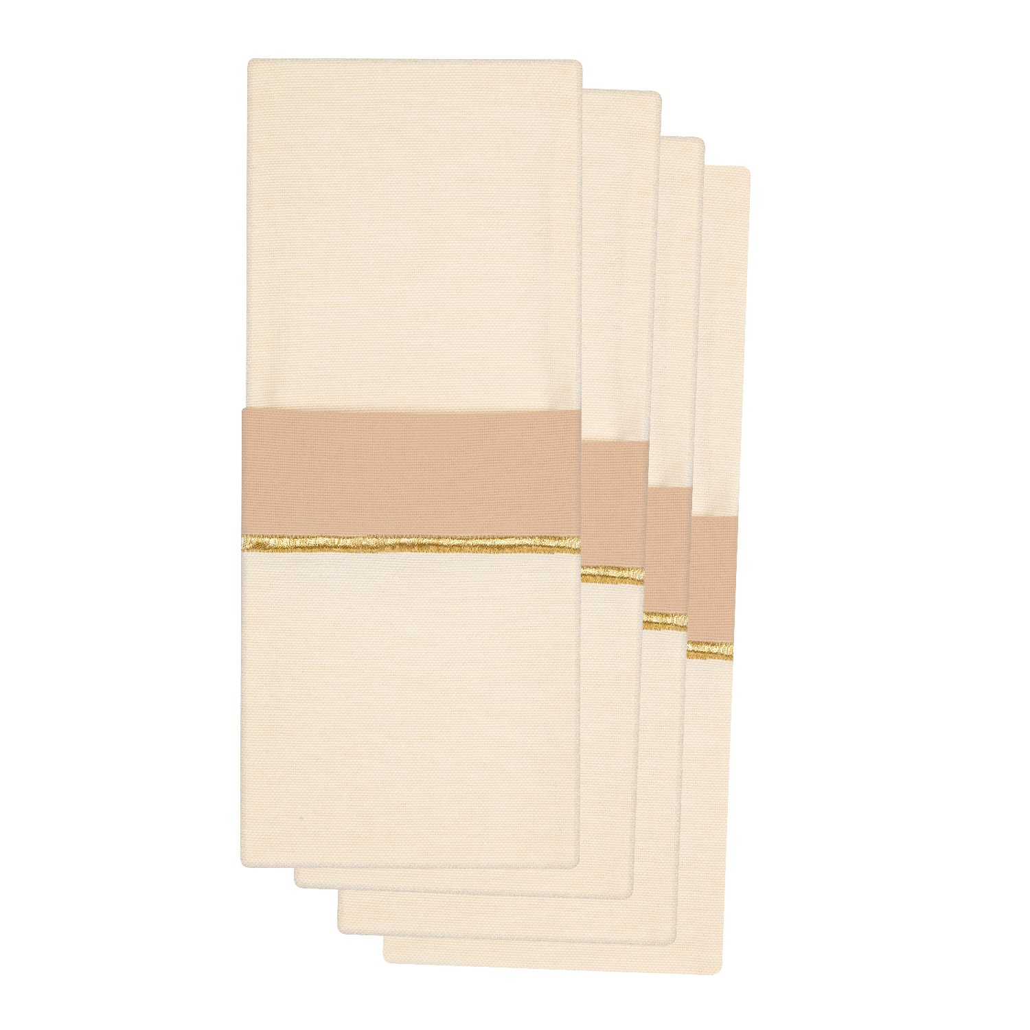 Roumélie Orientale Pure Harmony Beige Cutlery Pouch - Set Of Four In Multi