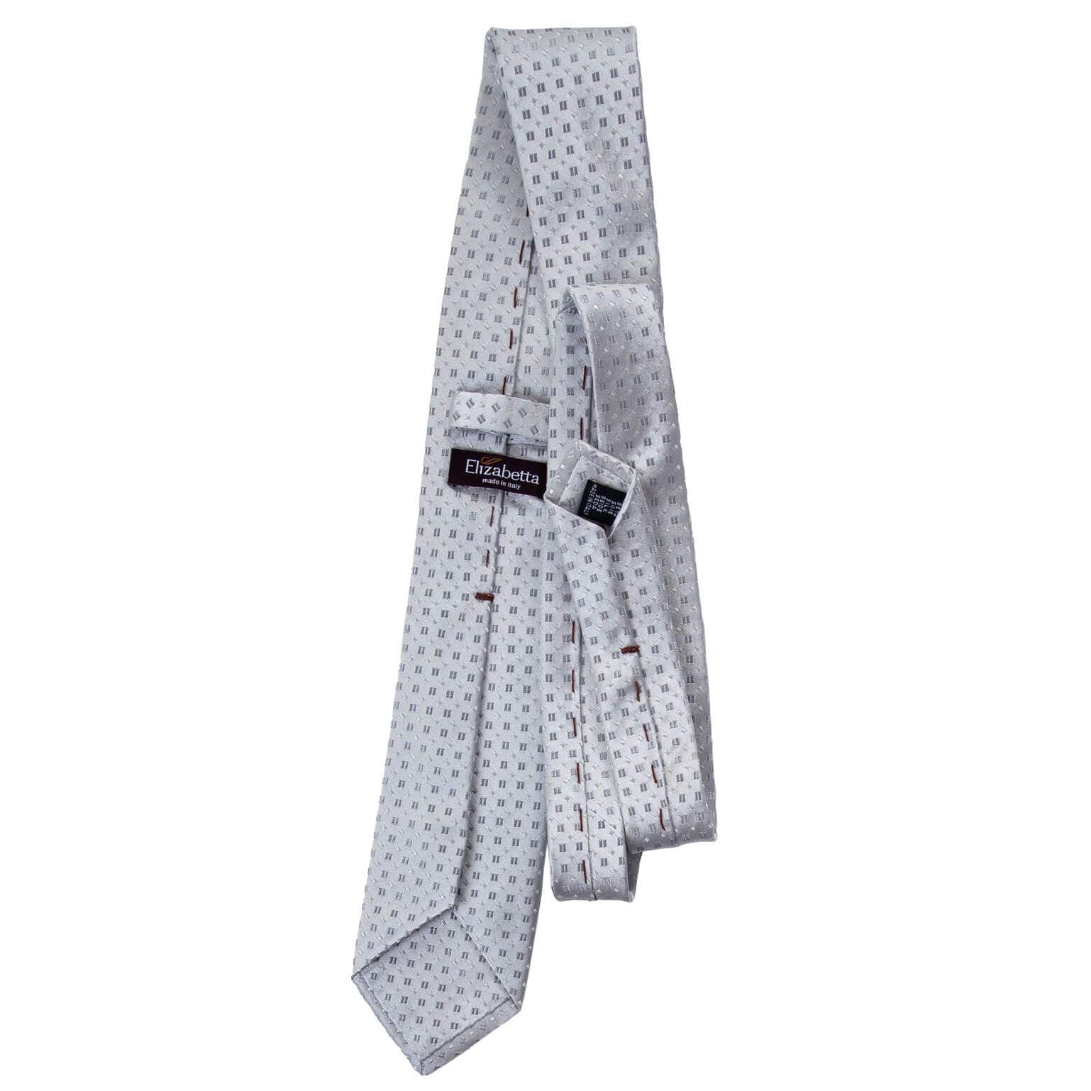 Elizabetta Mens Black and White Polka Dot Silk Scarf - Italian