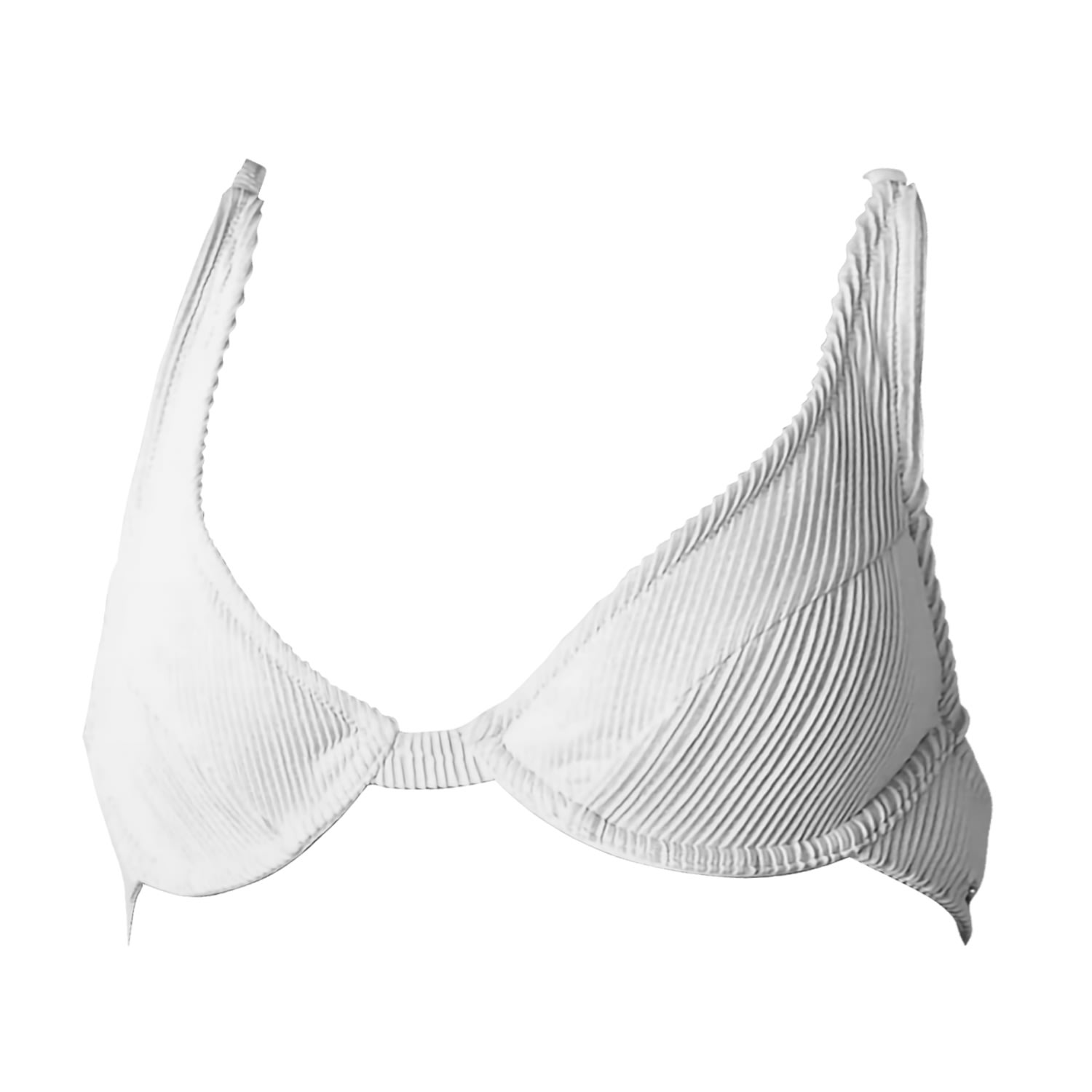 Women’s Victoria Bikini Top - White With Gold Stripe Small La Michaux