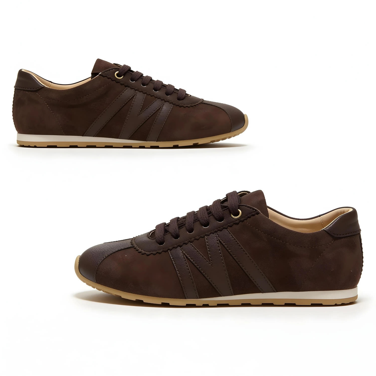 Women's Brown Arden Handcrafted Leather Sneaker | 7 Uk | By Virgo