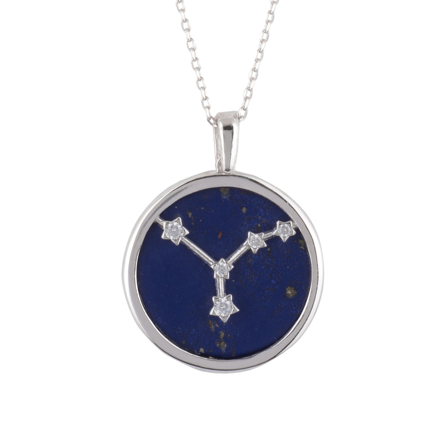 Women’s Blue / Silver Zodiac Lapis Lazuli Gemstone Star Constellation Pendant Necklace Silver Cancer Latelita