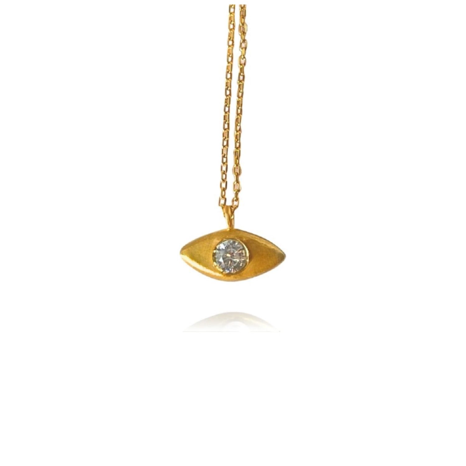 Linya Jewellery Women's Gold Aura Minimal Stone Eye Necklace In Gold