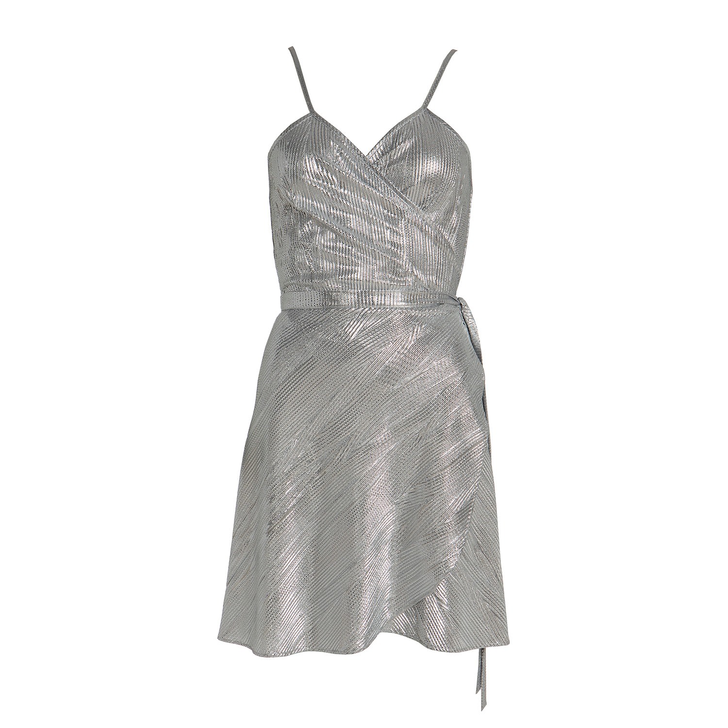 Women’s Silver / White / Grey Eloise Wrapdress Silver Large Roses are Red