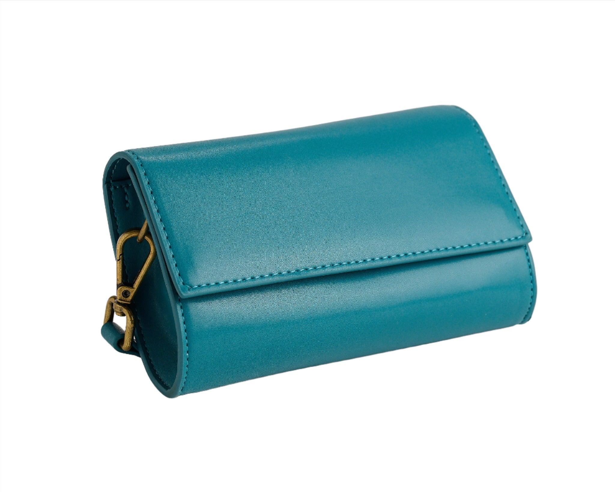 No.49 Handbags Women's Blue Francine Turquoise Belt, Crossbody, Shoulder & Clutch Bag In Blue