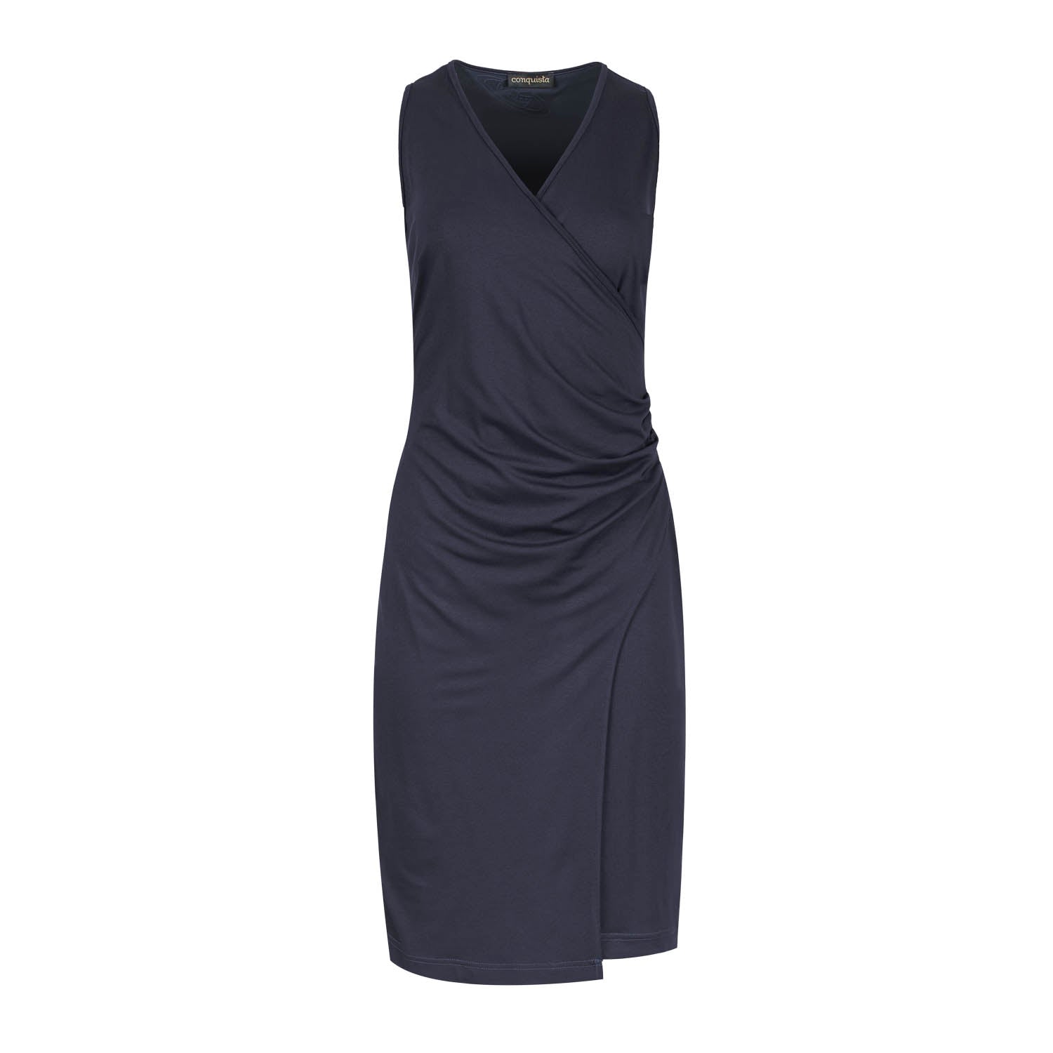 Women’s Wrap Style Sleeveless Dress In Navy Blue XXL Conquista