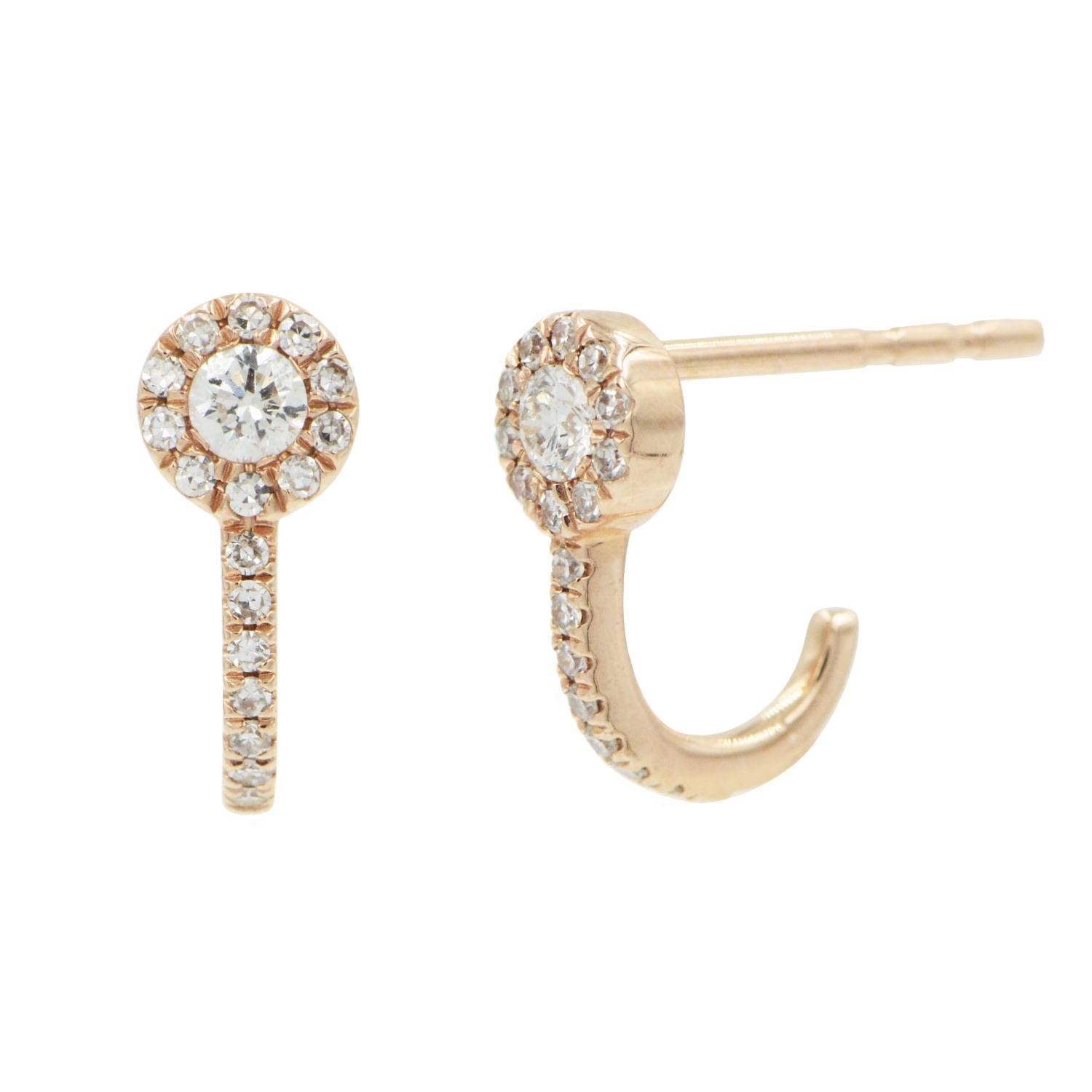 Kamaria Women's Circle Diamond Huggies - Rose Gold In Gold