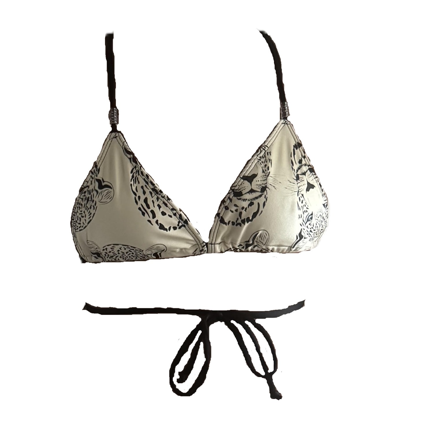 Brasini Swimwear Women's Neutrals Soninha Convertible Bikini Top - Leopard Face