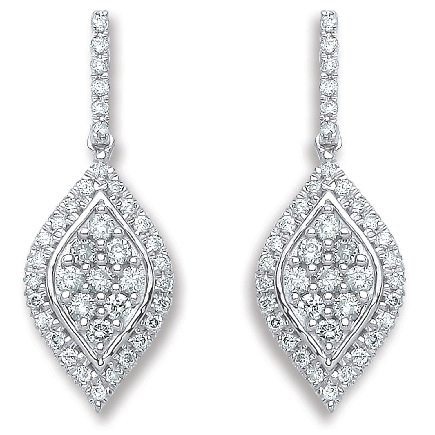 Women’s White Gold - Diamond Drop Earrings Cervin Blanc