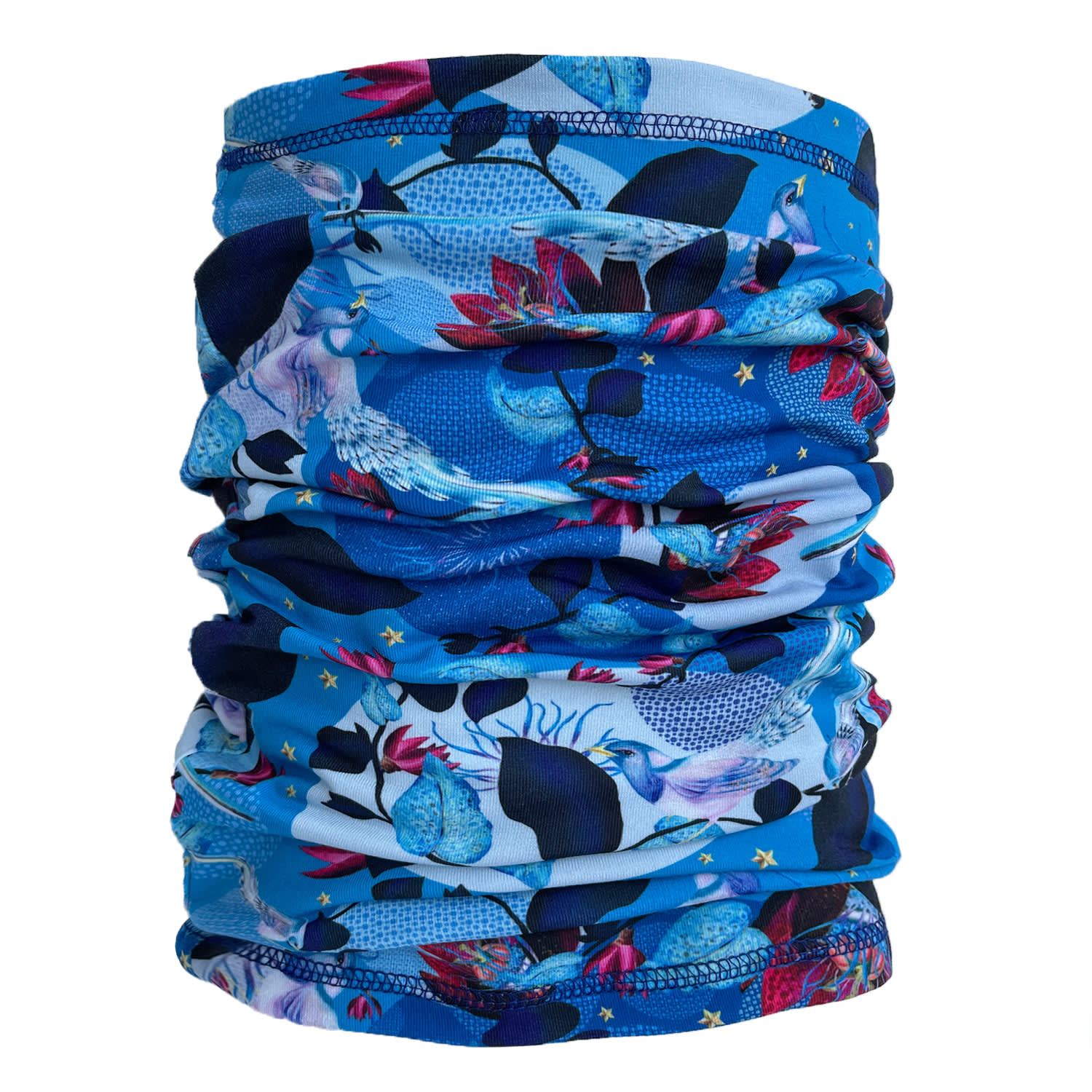 Women's Blue Neck Gaiter Secret Garden | Vetka