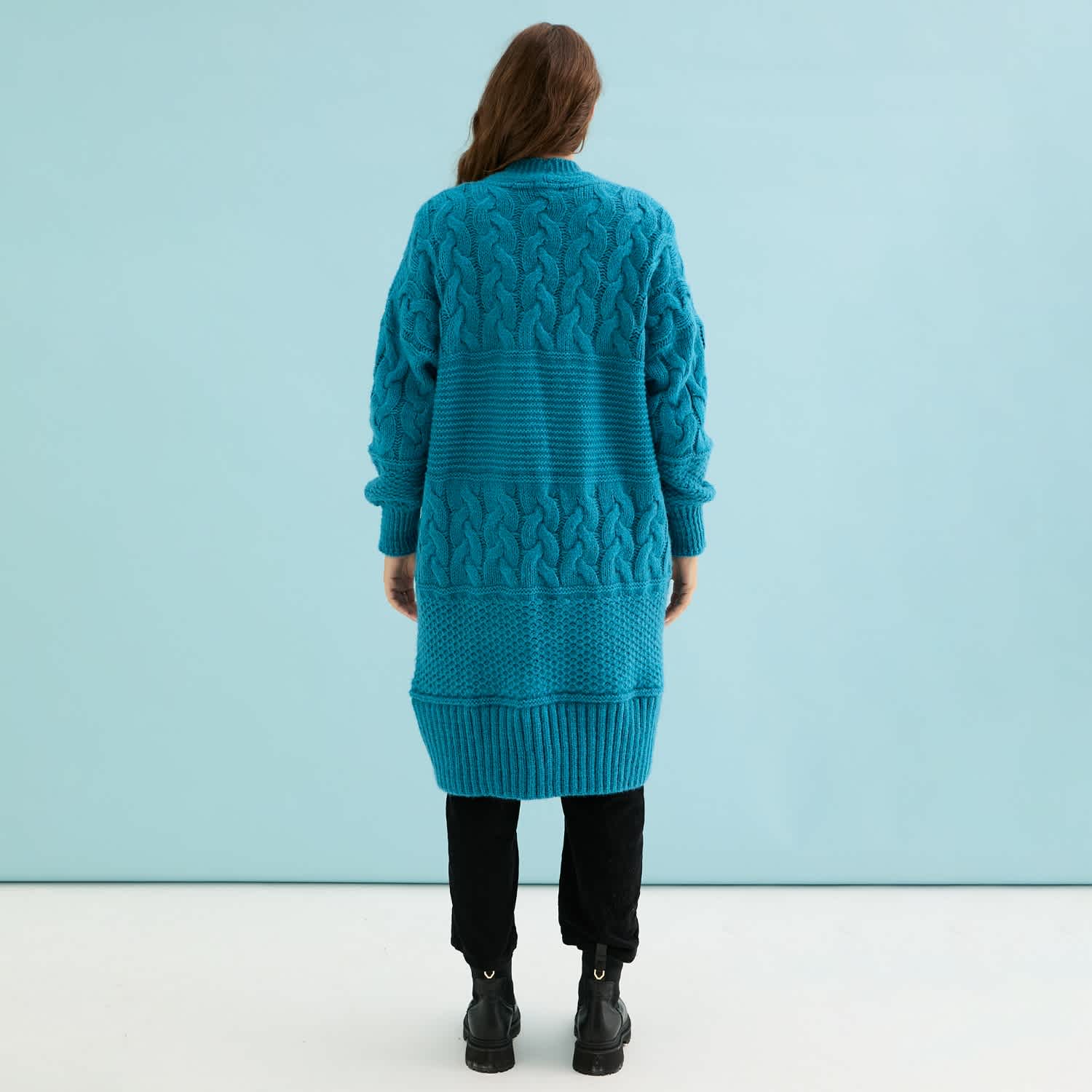 トップス ARTS&SCIENCE Long Balloon Cardigan 1 alex-balloon-sleeve-cable-maxi