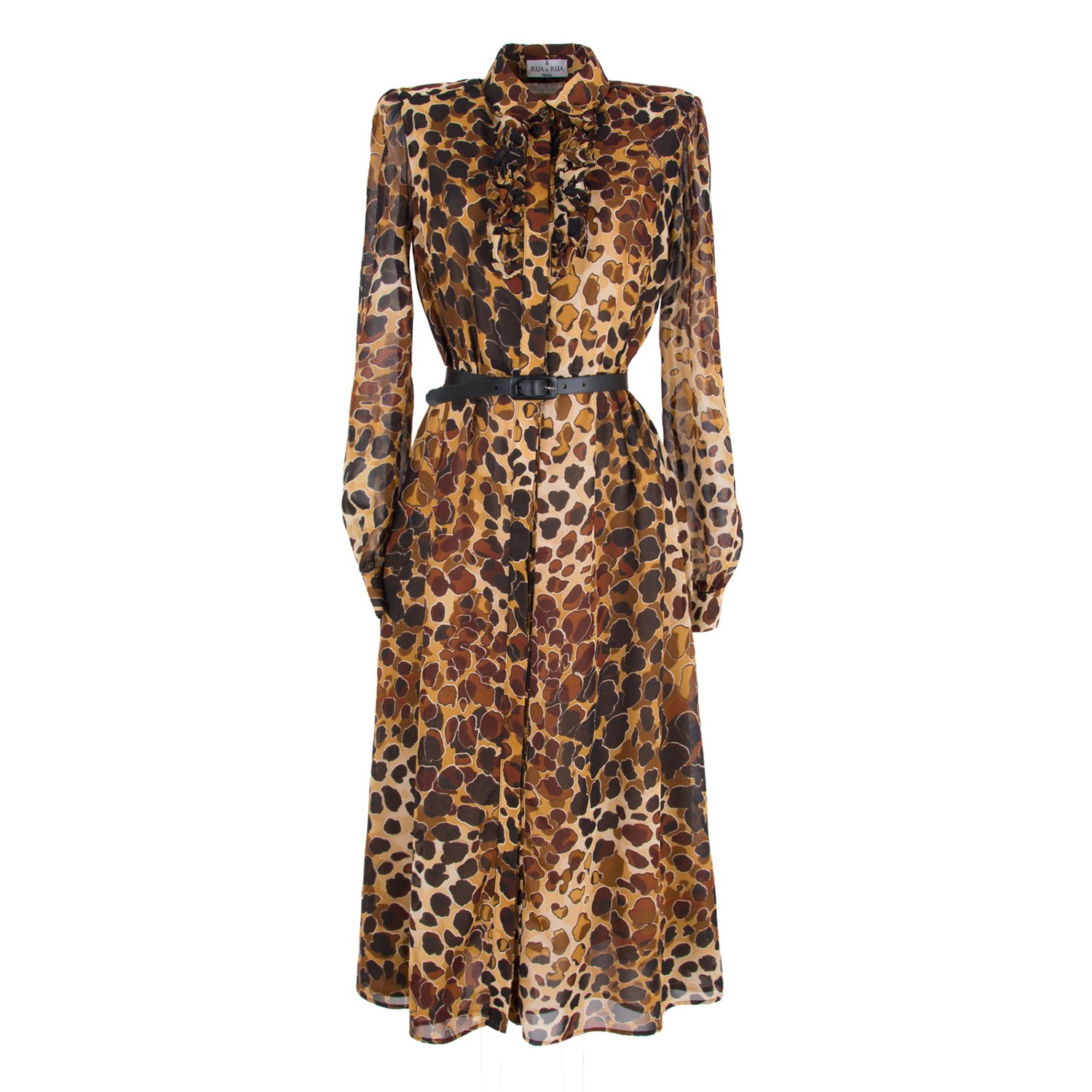 Women’s Animal Print Sheer Silk Dress Small Rua & Rua