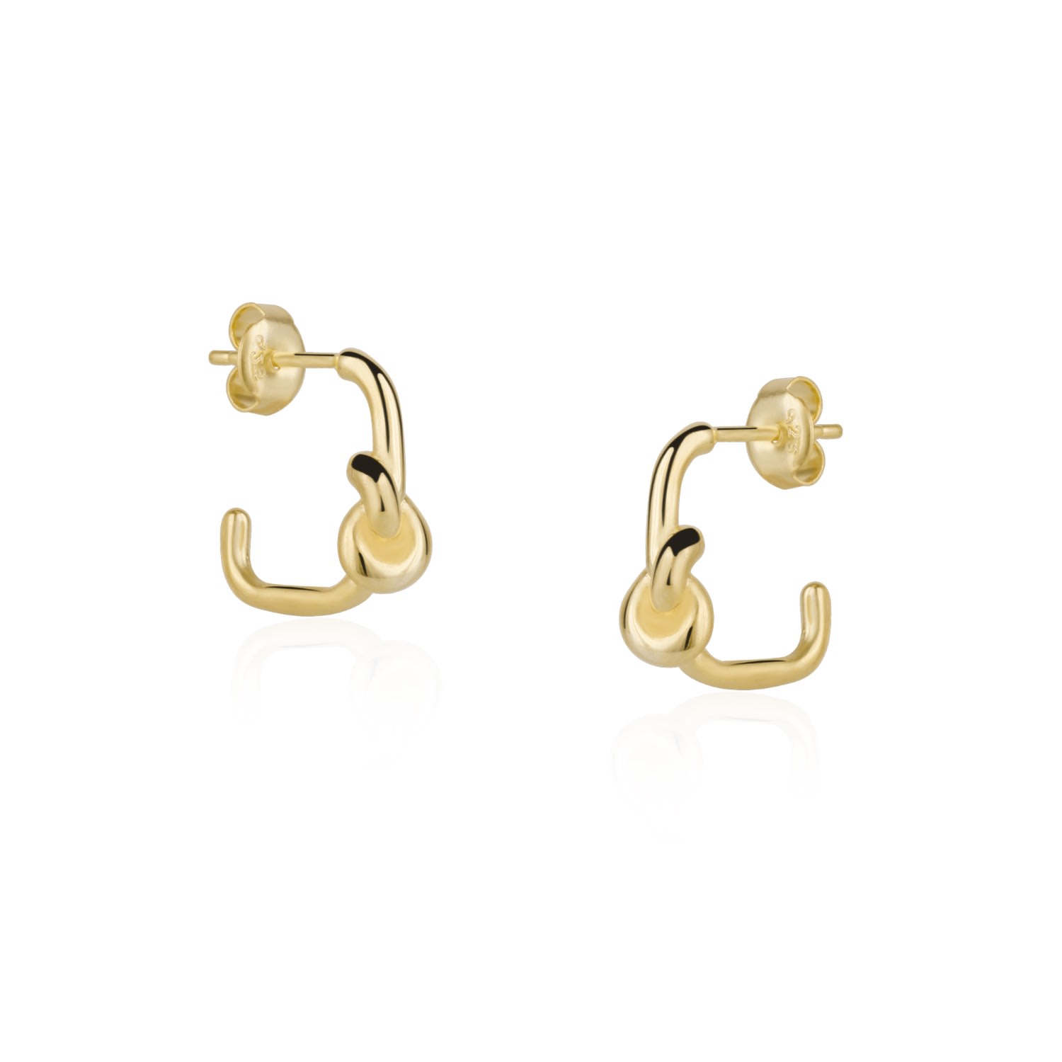 Women’s Gold Semi Hoop Knot Sterling Silver Earring Spero London