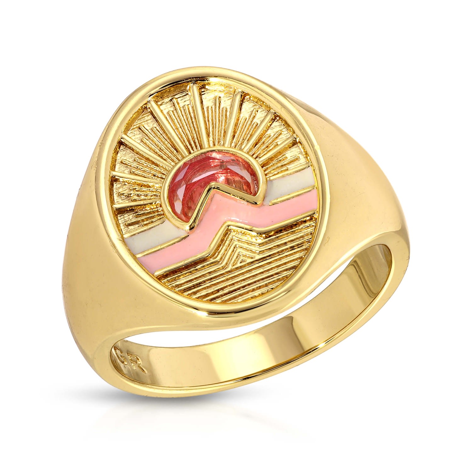 Women’s Tequila Sunrise Signet Ring- Sun Glamrocks Jewelry