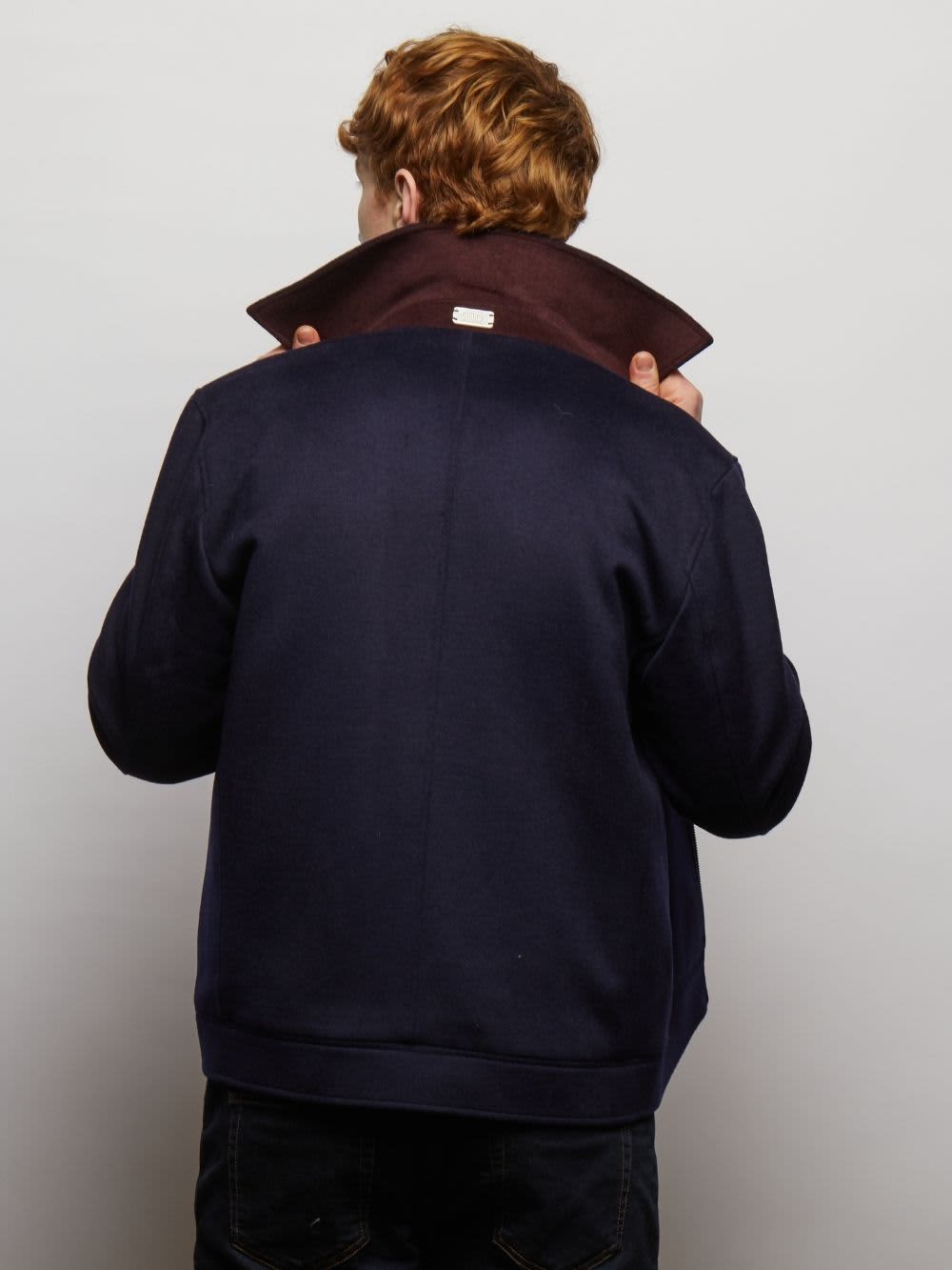 Steele Wool Blend Zip Front Short Jacket - Navy | Guards London