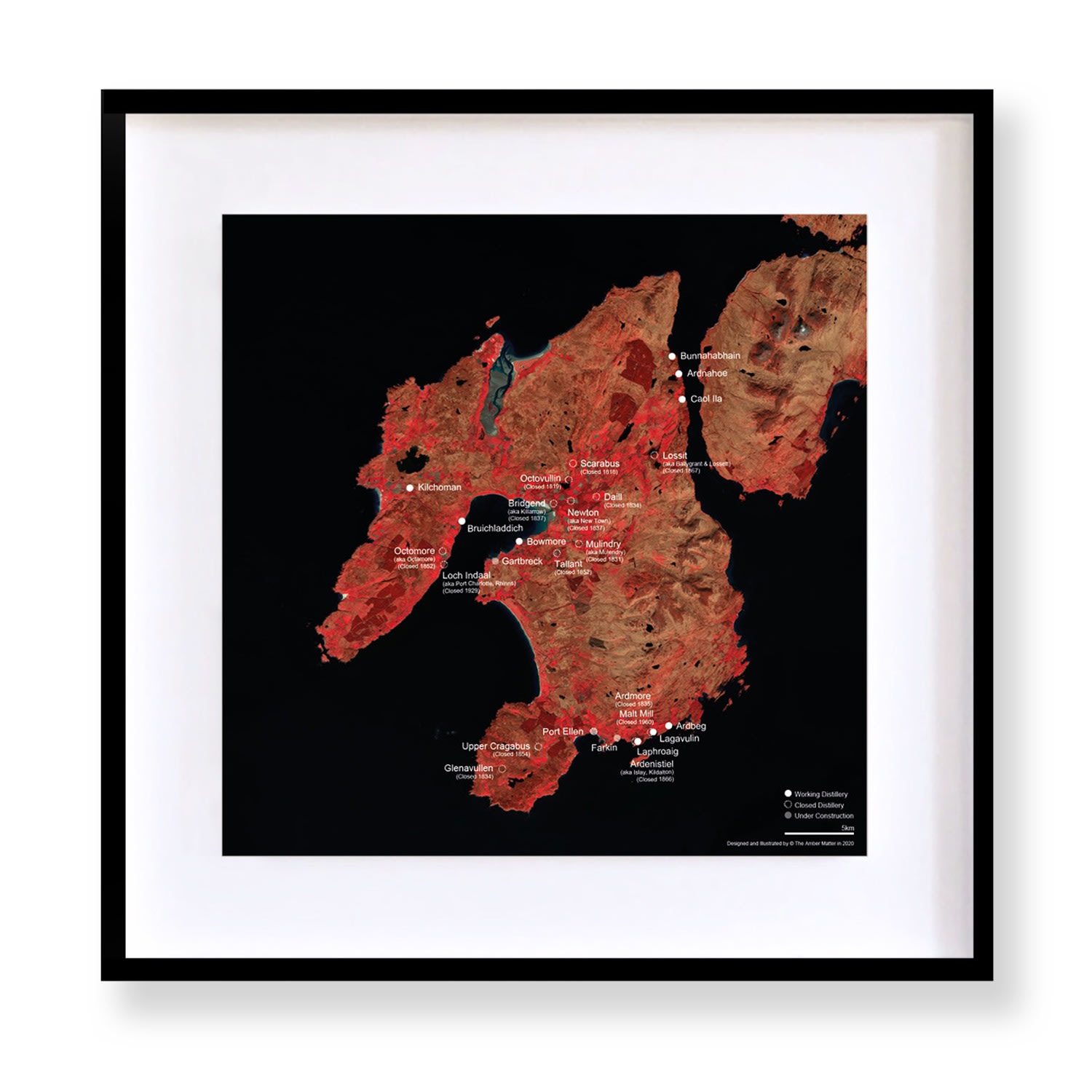 Black Whisky Distillery Map Of Islay, Scotland Studio Story