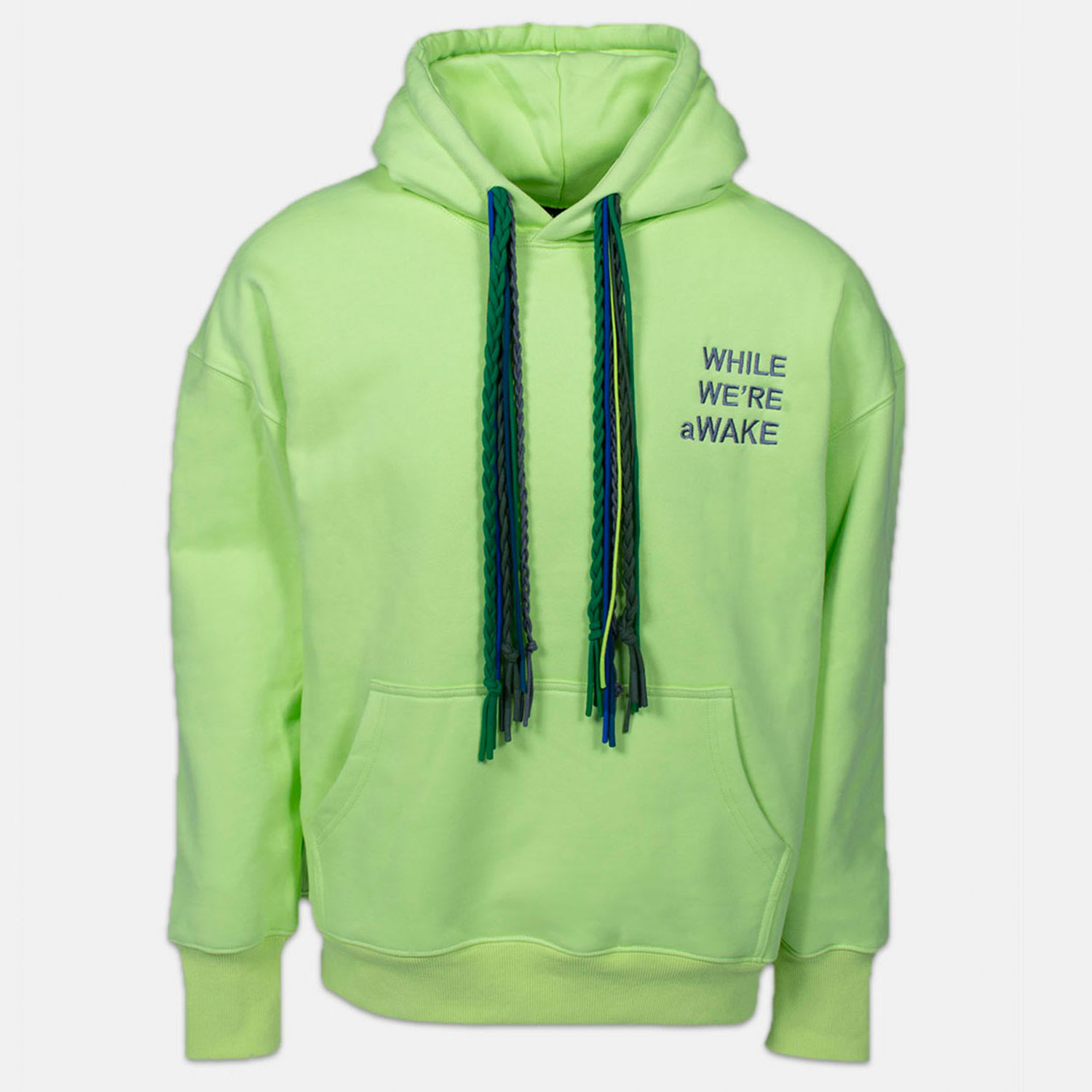 While We're Awake Women's Yellow / Green Multi String Neon Hoodie In Multi