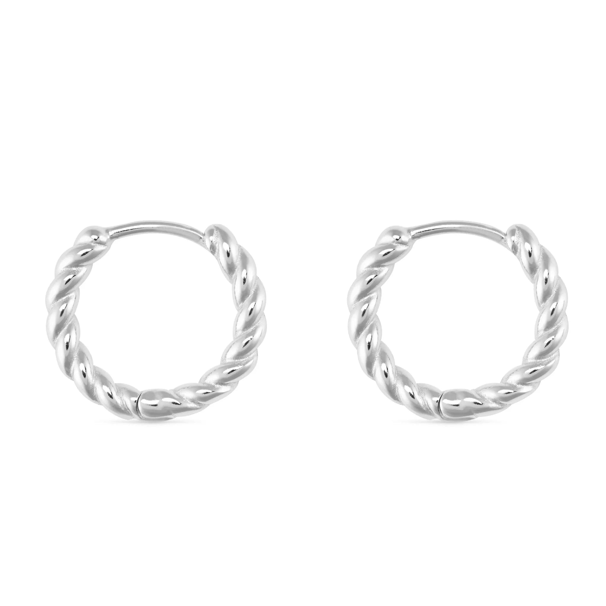 Women's Small Sterling Silver Thick Hoops | Elk & Bloom - Everyday Fine Jewellery
