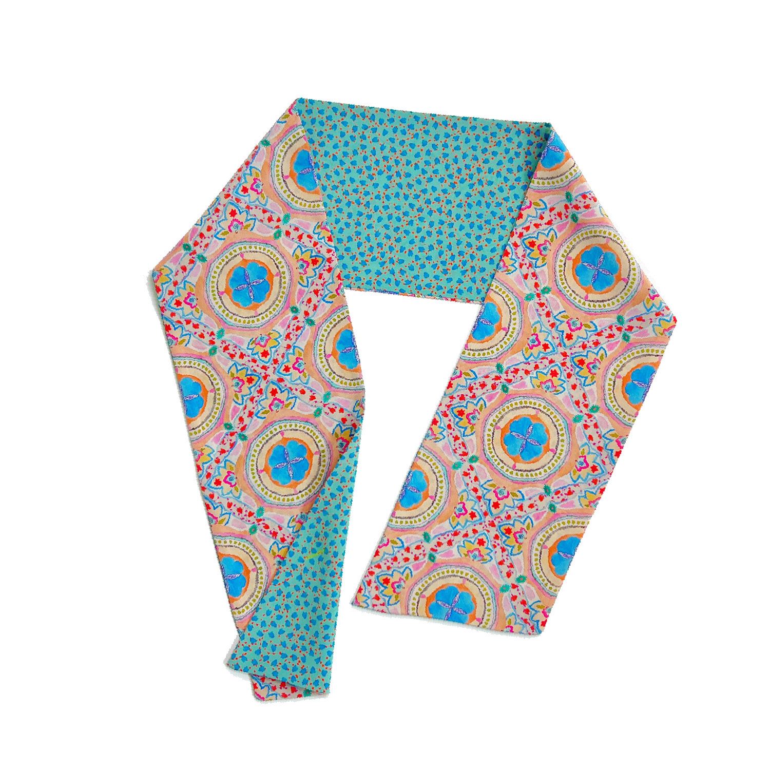 Maraethra Women's Harmonic Pulse Wide Silk Tie Scarf