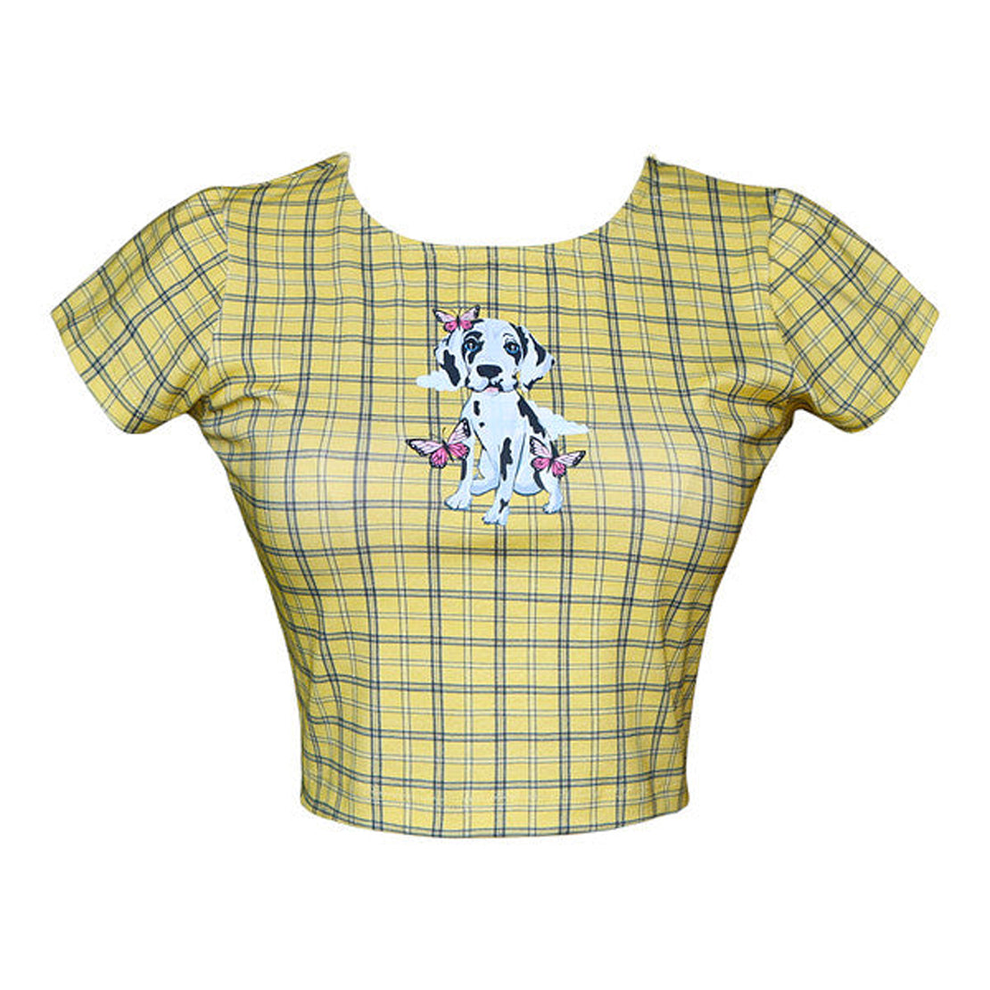 Cloud Haven Women's Black / Yellow / Orange  Plaid Sweet Dane Tee In Black/yellow/orange