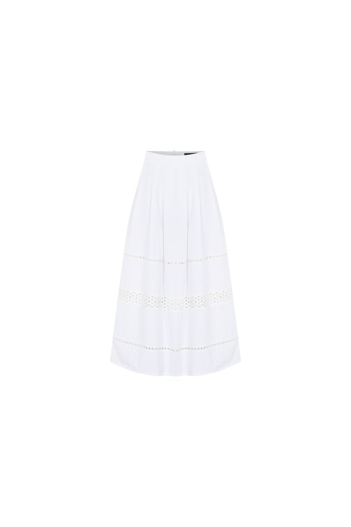 Women's Sydney Skirt Embroidered Eyelet Midi Skirt
