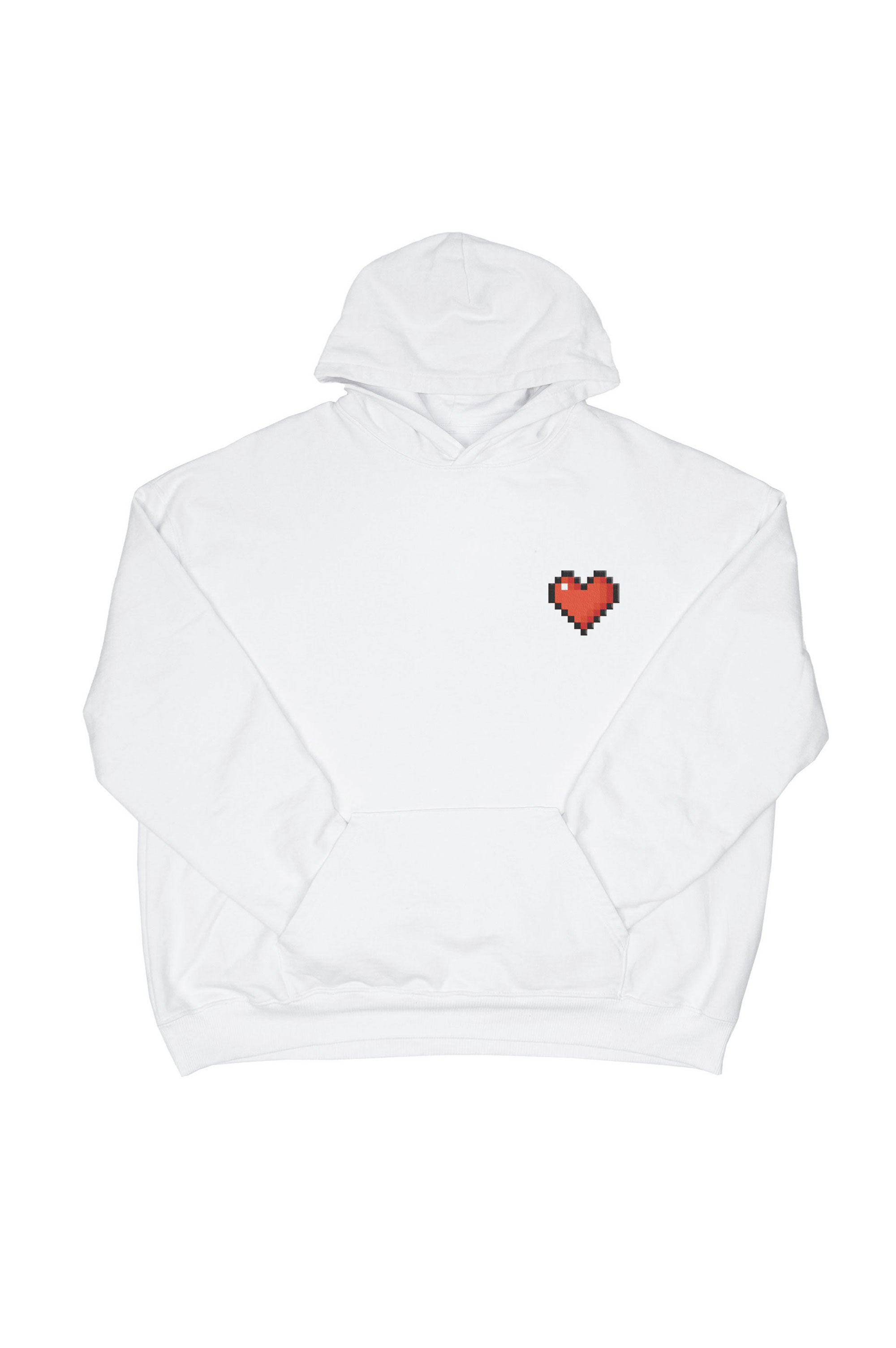 Mysimplicated White / Red Cotton Hoodie In White With Heart Logo In White/red