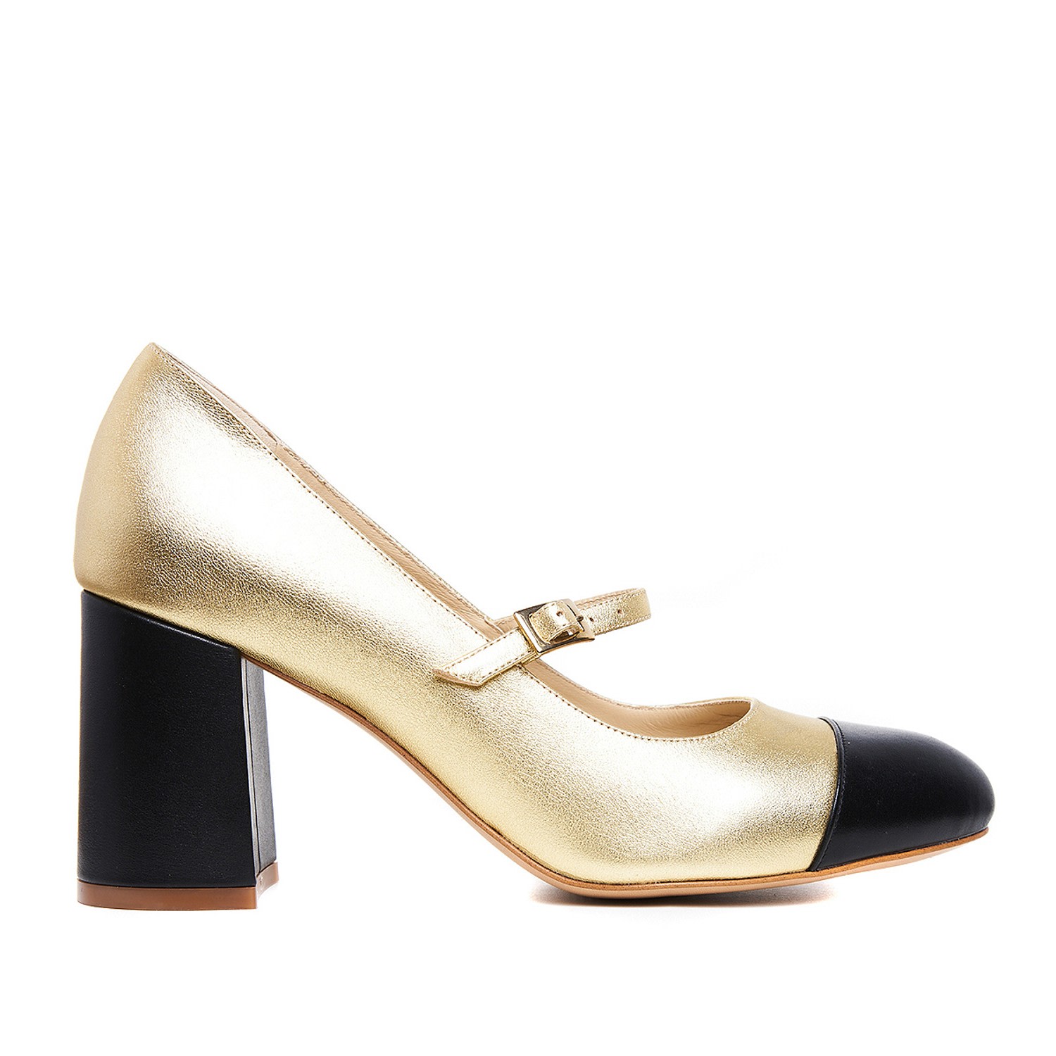 Ginissima Women's Gold Carrie Round Toe Mary-jane In Gold