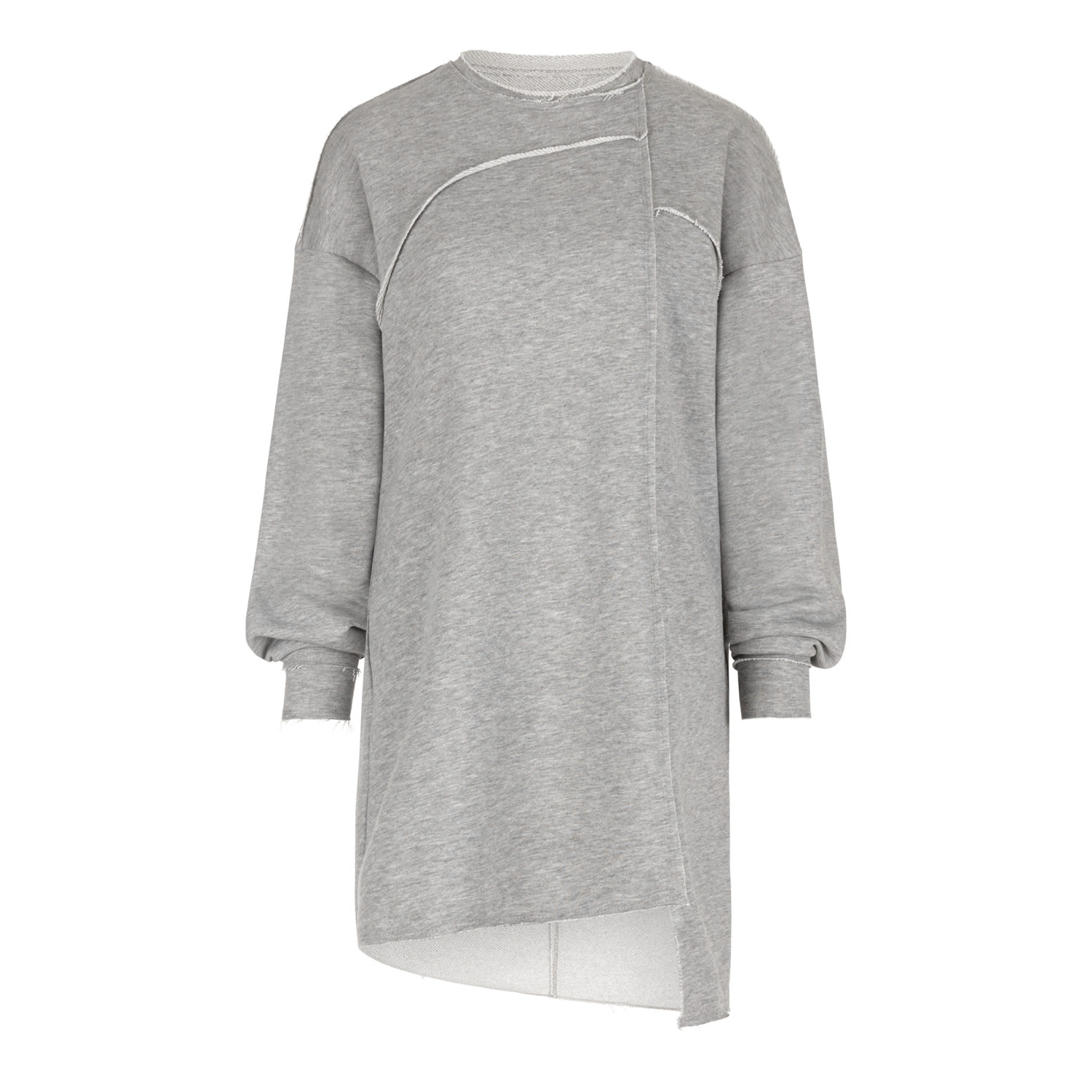 Clothes By Locker Room Women's Grey Oversized Asymmetric Long Loose Sweater In Grey