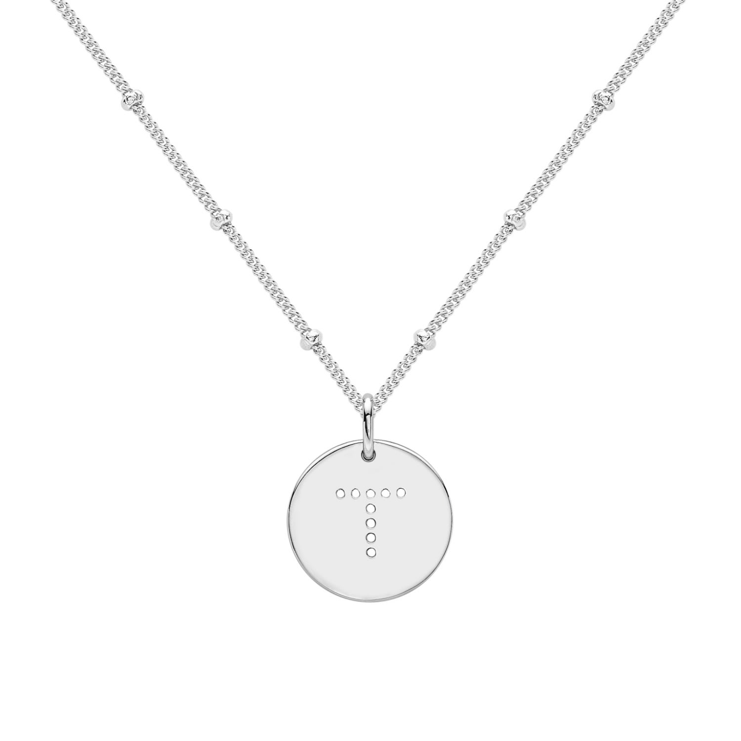 Neola Design Women's Silver Alphabet T Necklace In Gray