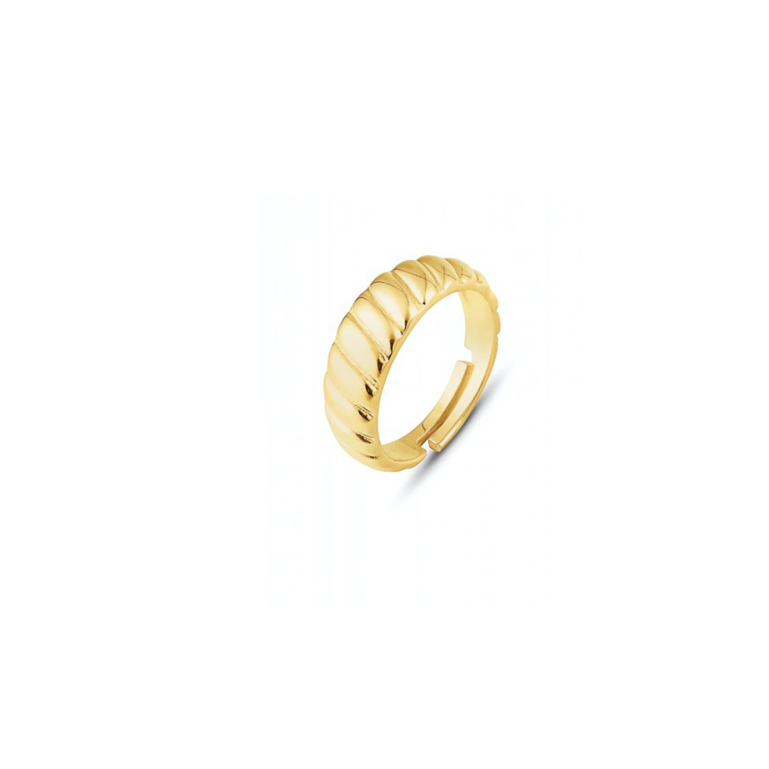 Spero London Women's Croissant Ring In Sterling Silver Gold Vermeil - Gold In Gray