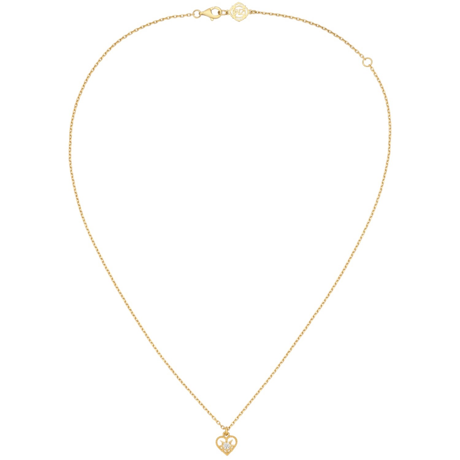 Women’s Kind Heart Necklace Gold White Zircon Zoe and Morgan