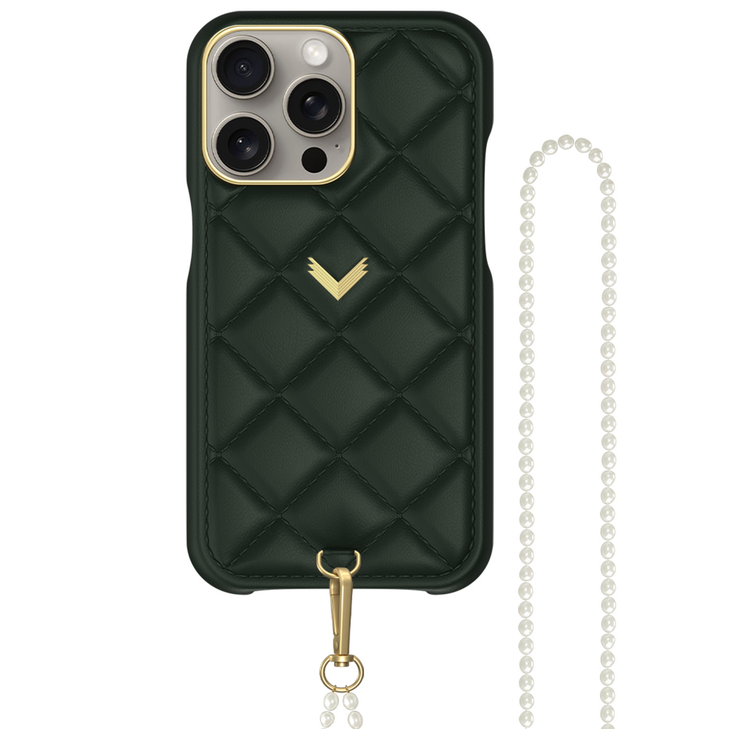 Calf Leather Phone Case, Kanda Texture, Purity Edition, Gold, British Green Iphone 13 Pro Max Velante