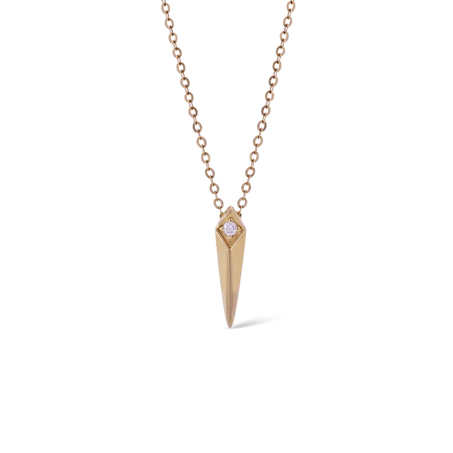 Women’s Rockstar Punk Rock Unisex Necklace In Solid Yellow Gold And Diamond Simone Jewels