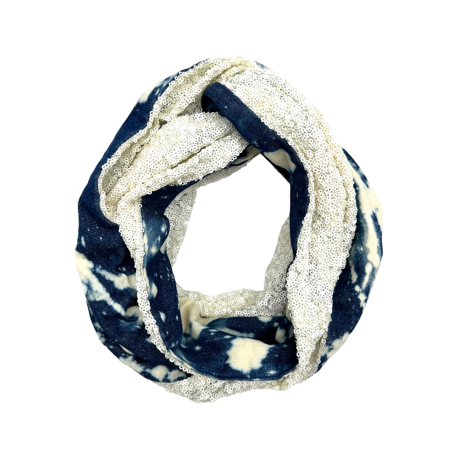 Women’s Blue / White Indigo Vintage Ivory Sequin Turban Julia Clancey