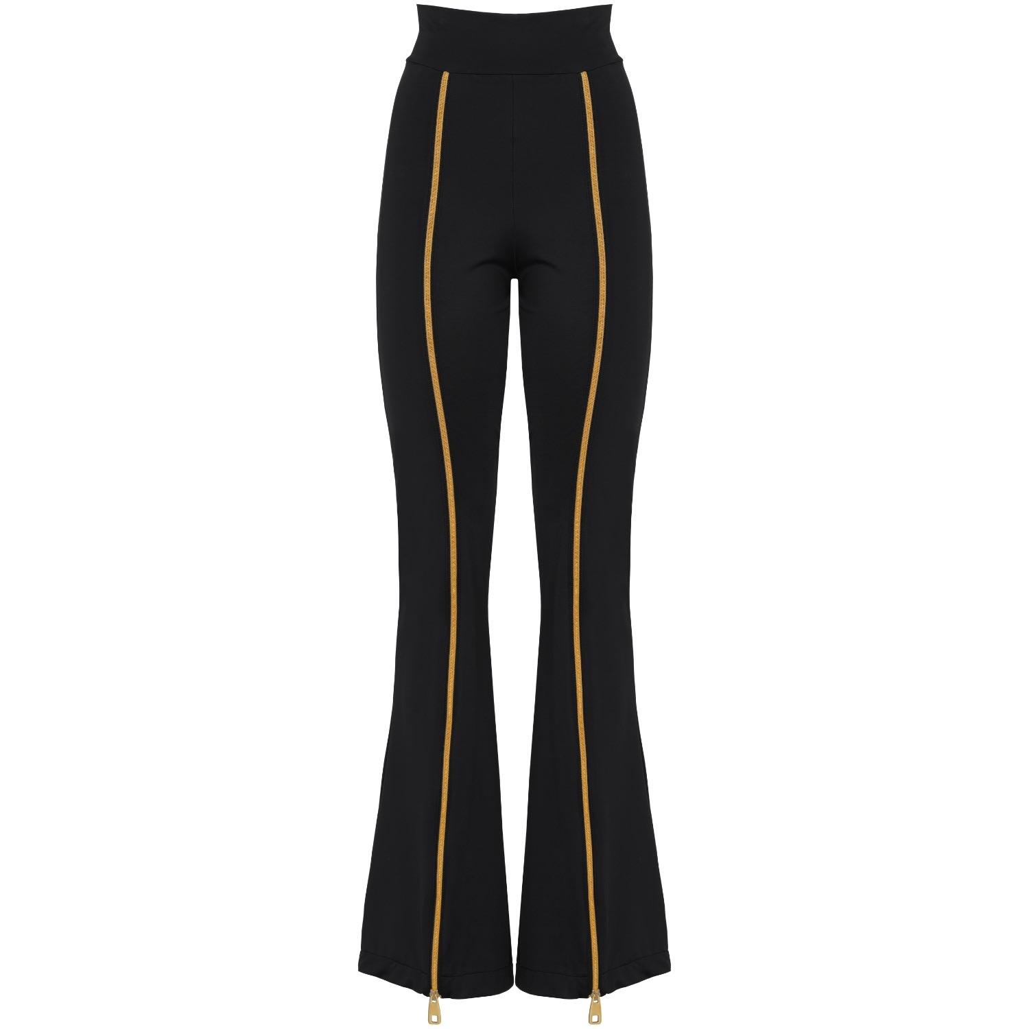 Antoninias Women's Zipnisa Elegant High Waisted Pants With Golden Zip In Black In Black