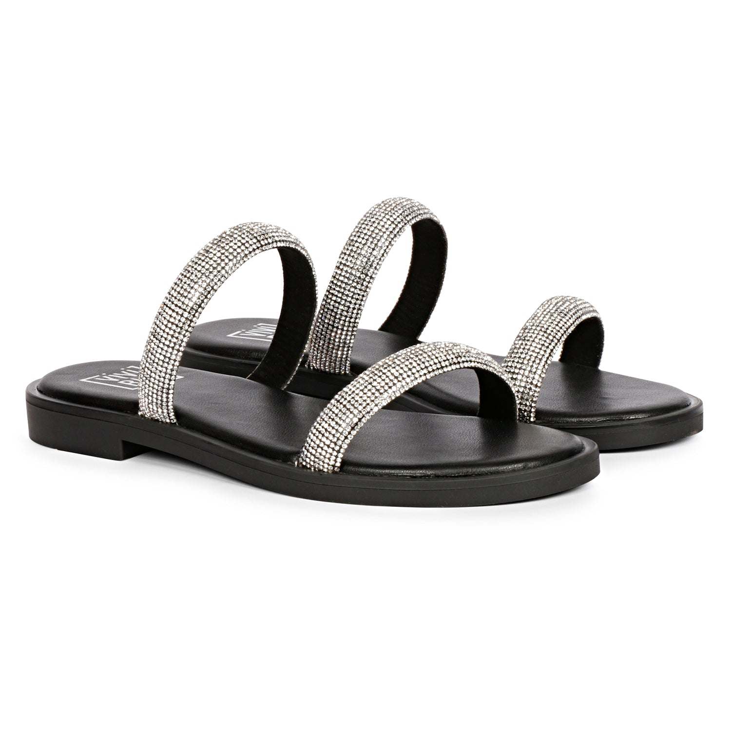 Saint G Women's Vivi Blu - Zaeneb - Flats - Black / Silver In Silver