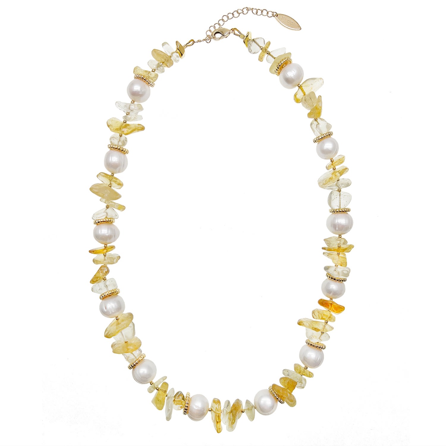 Women’s Yellow / Orange Citrine Stones & Freshwater Pearls Short Necklace Farra