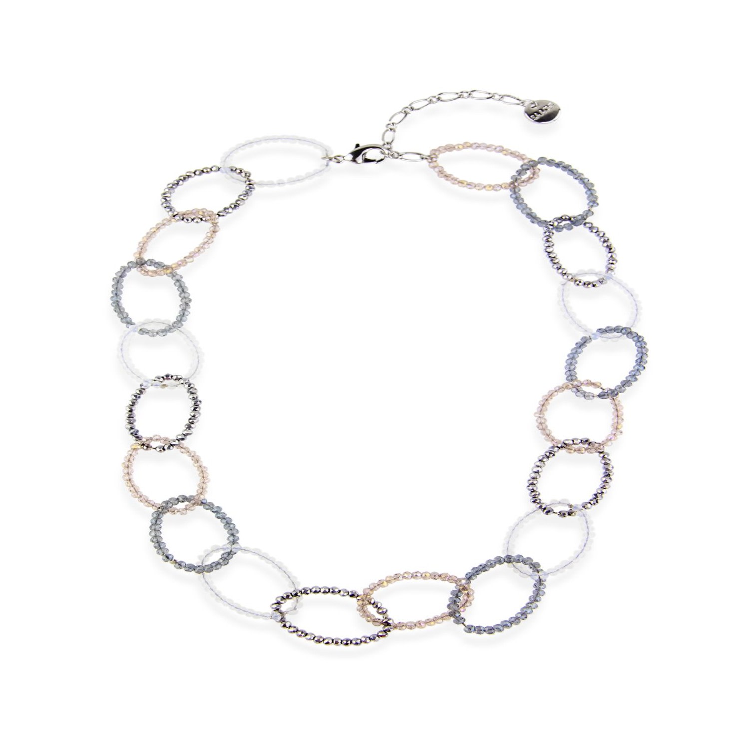Saachi Women's Grey Sampark Oval Linked Collar Gray Necklace In Gray