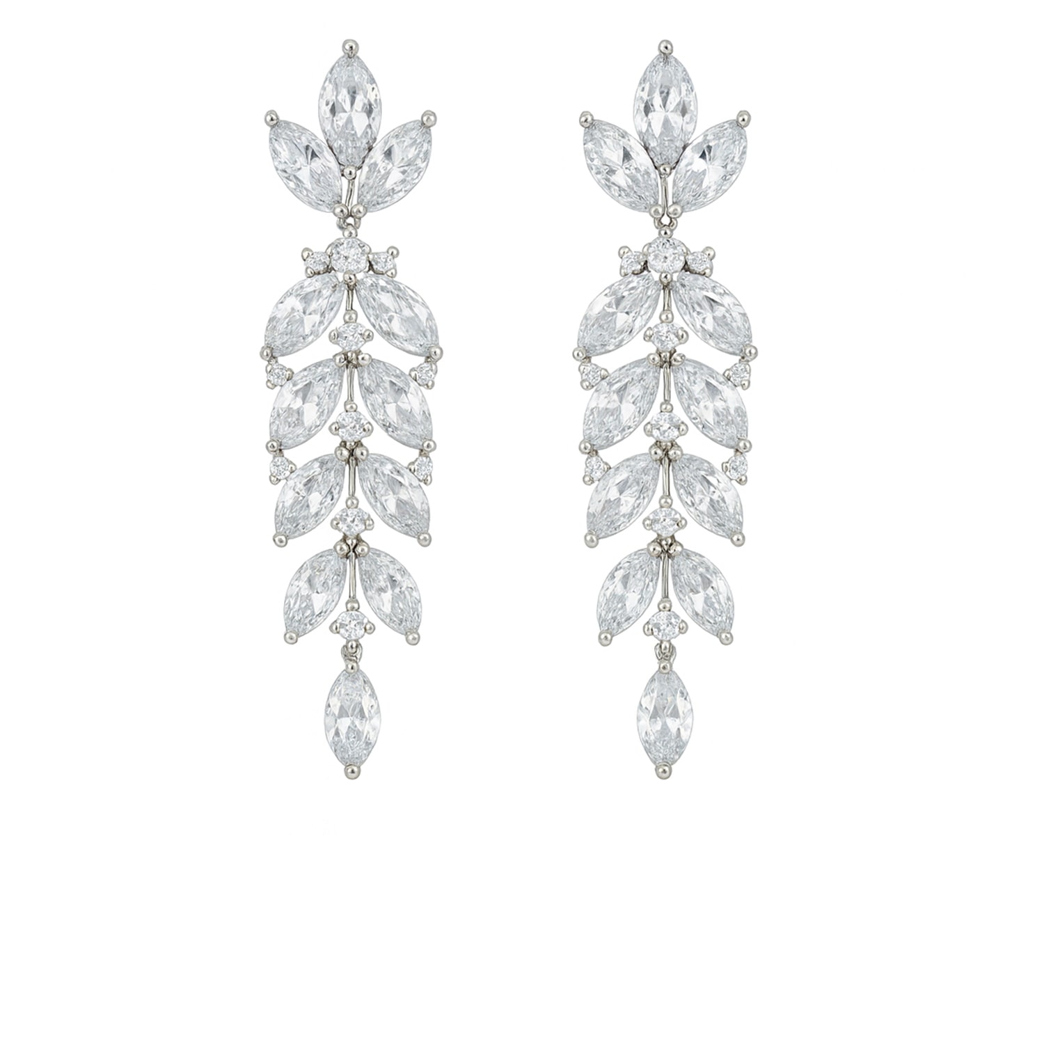 The Gala Women's Silver Crystal Vine Drop Earrings In Silver