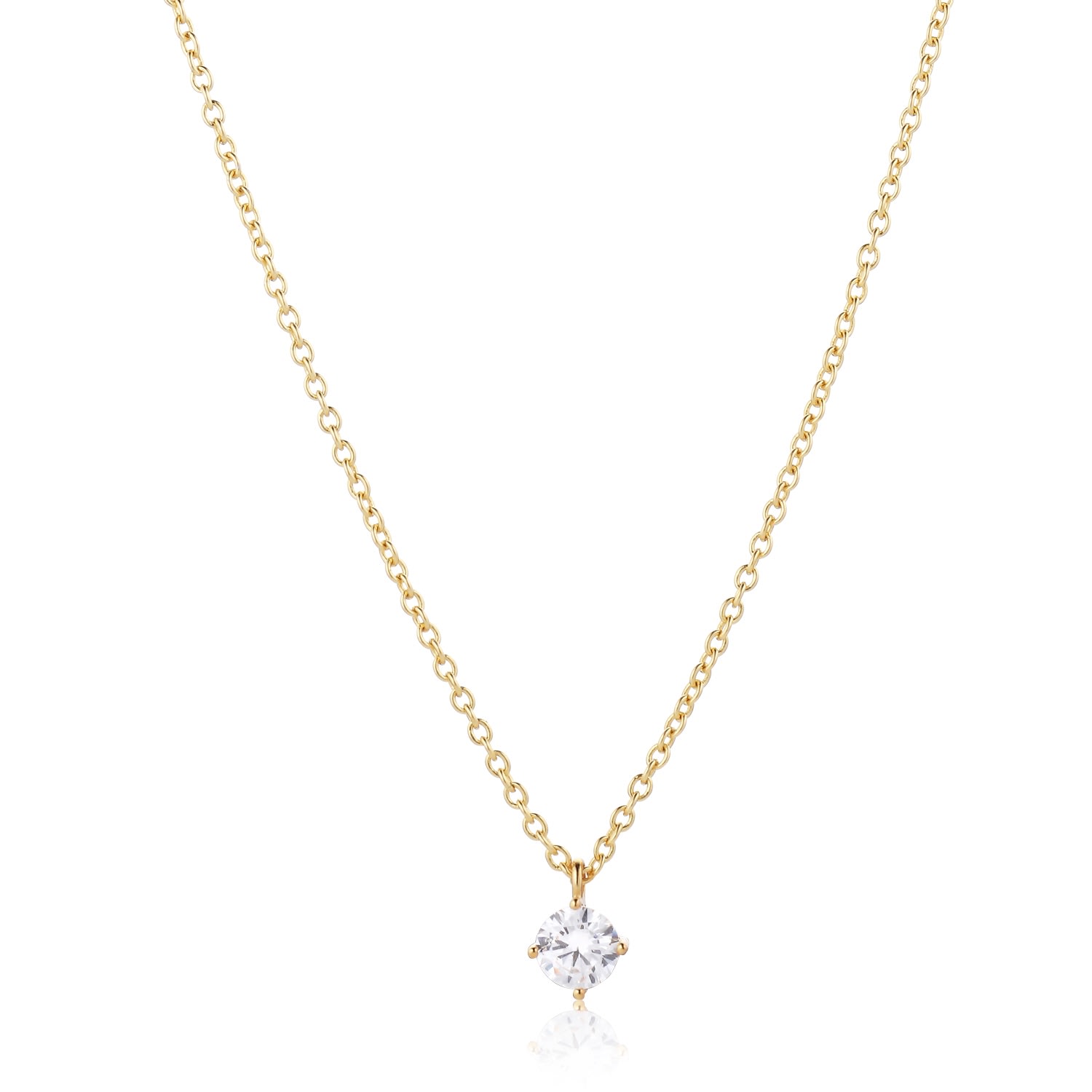 Alura Copenhagen Jewellery Women's Gold Eclipse Necklace W. Zirconia In Gold