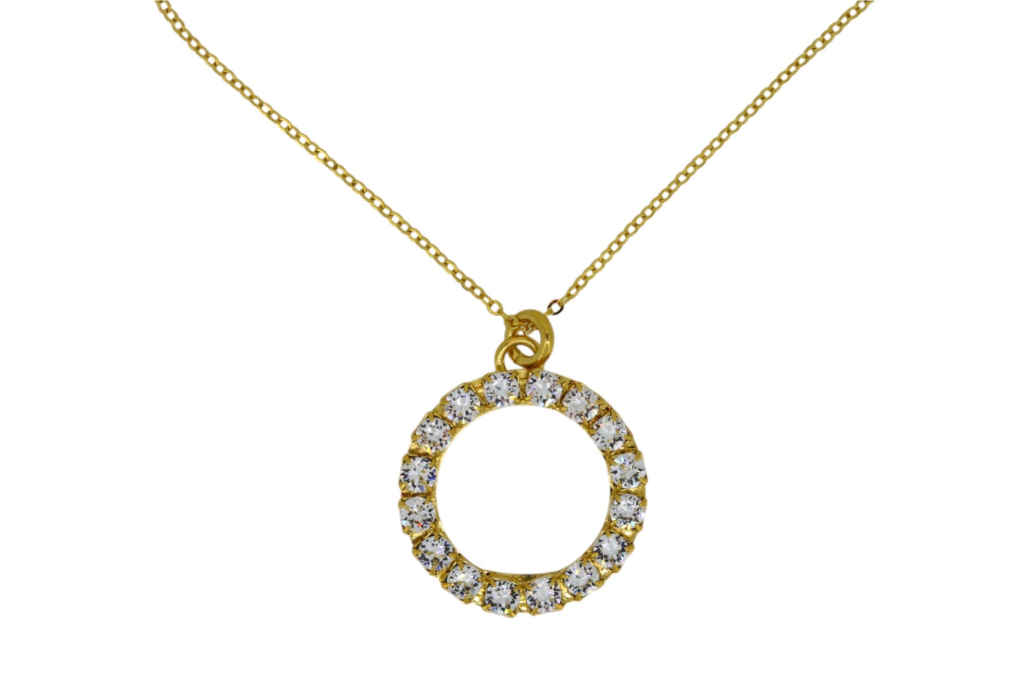 Vickisarge Women's Neutrals The Clear Hoop Necklace In Gold - Long In Yellow