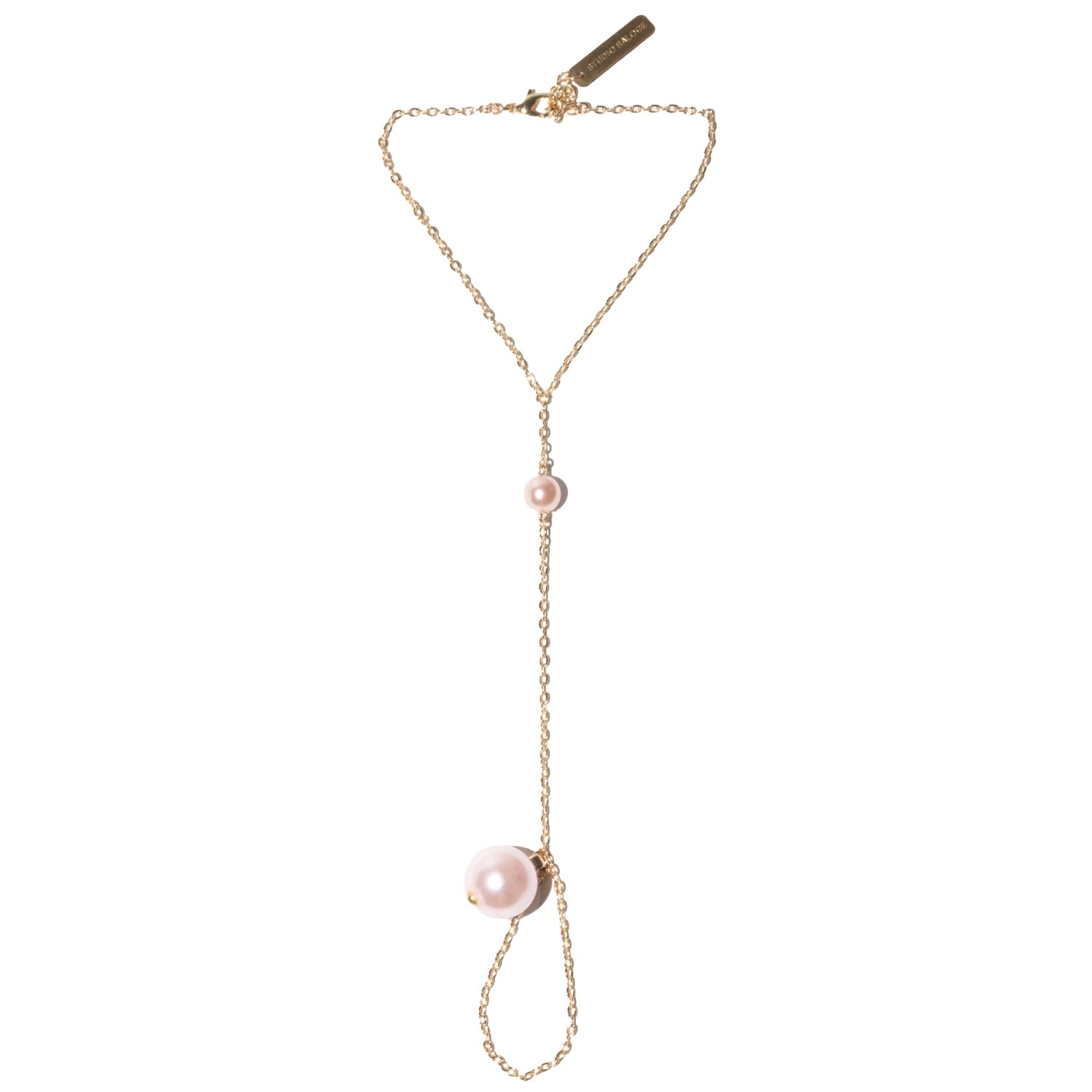 Studio Baloge Women's Gold / Pink Auréole Hand Harness In Blush Pink In Brown