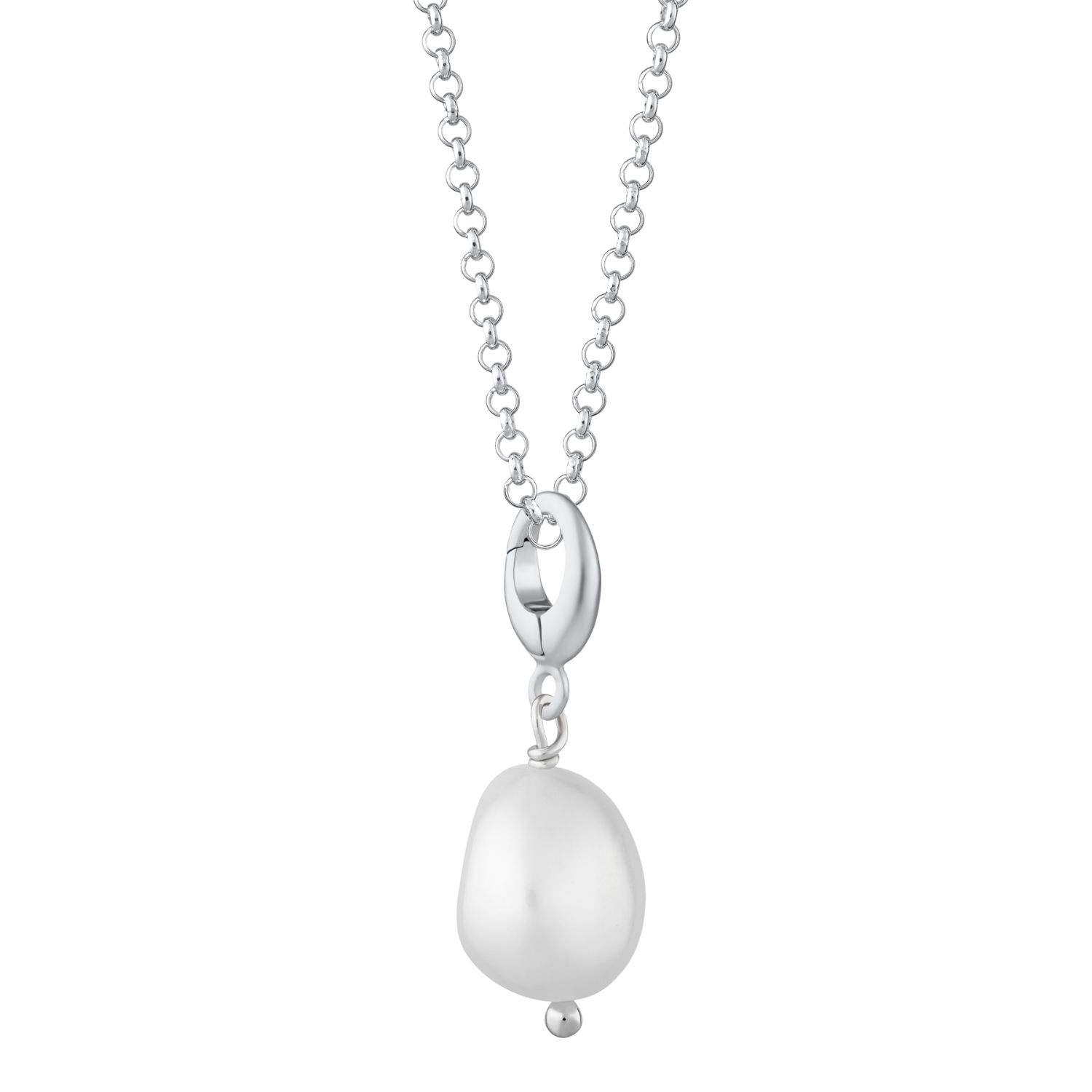 Lily Charmed Women's Sterling Silver Baroque Pearl Charm Necklace