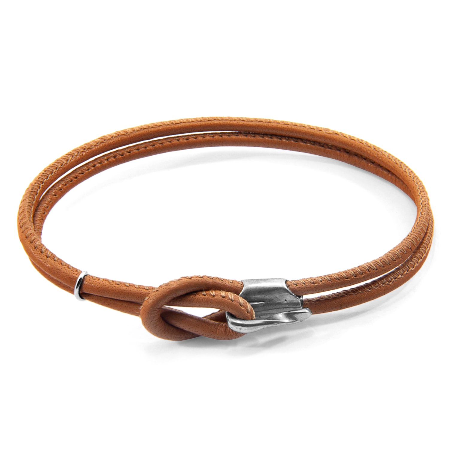 Women’s Brown / Silver Light Brown Orla Silver & Nappa Leather Bracelet Anchor & Crew