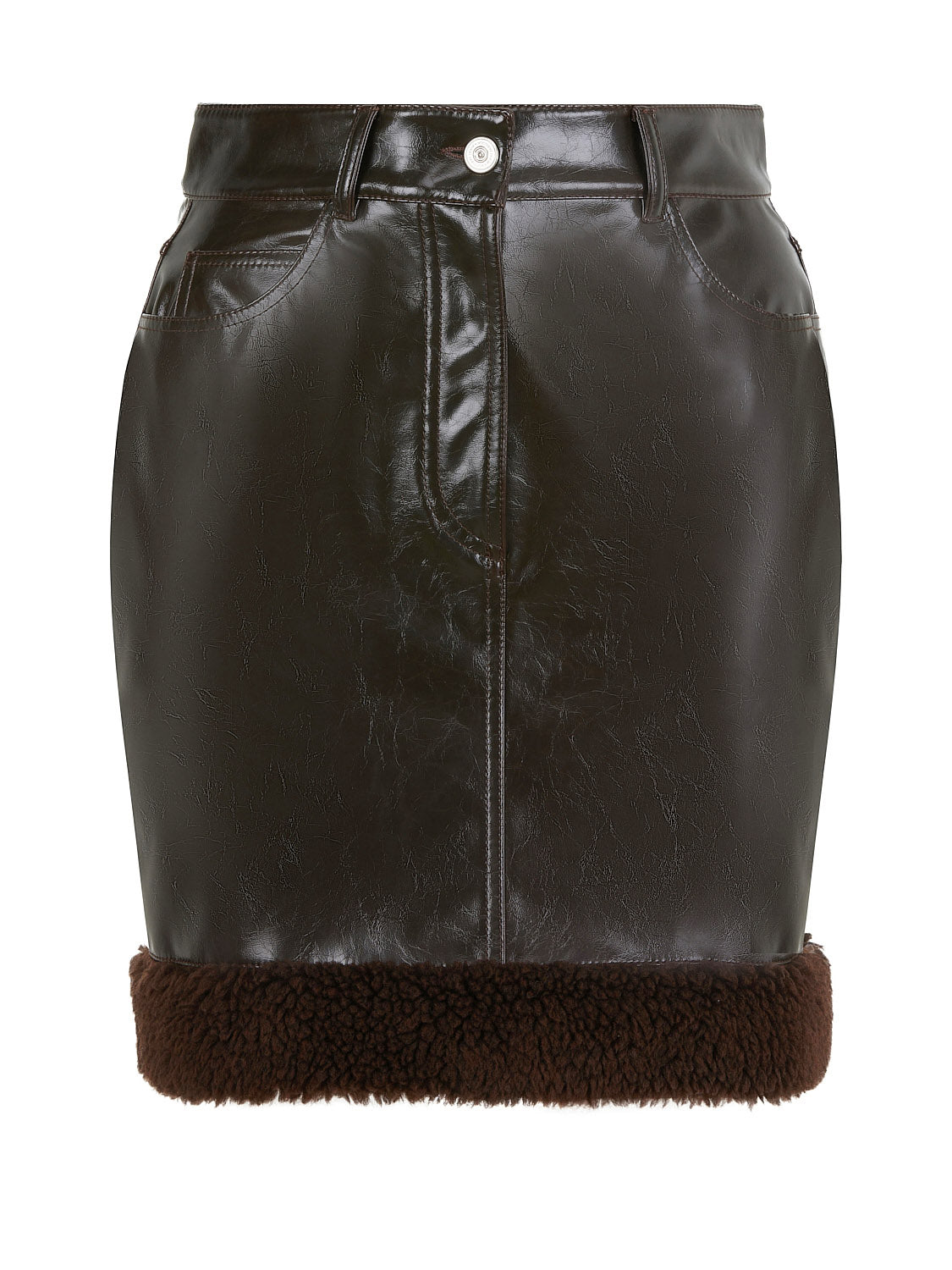Shop Nocturne Women's Brown Mini Pleather Skirt
