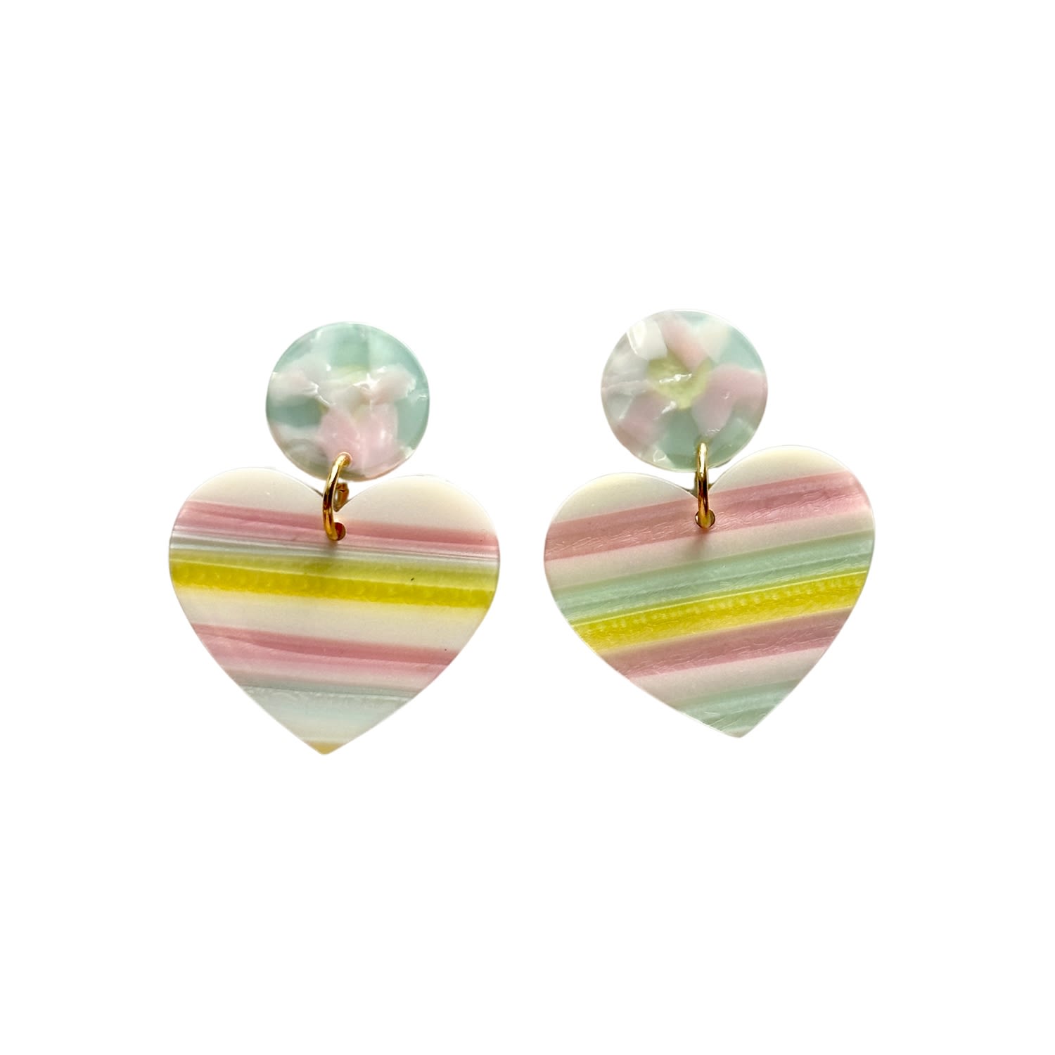 Women’s Green / Pink / Purple Heart Earrings In Talk Sweet To Me Closet Rehab